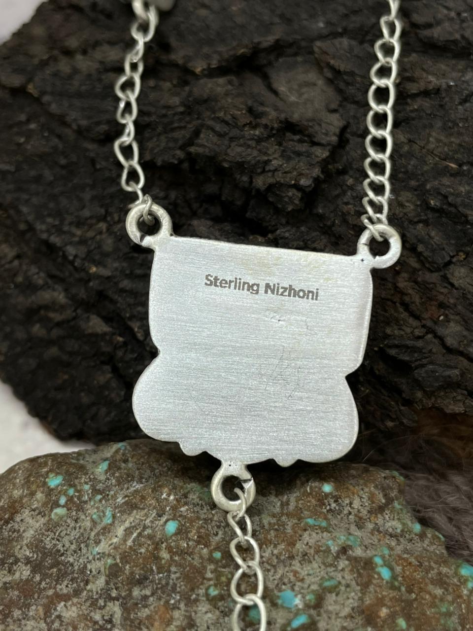 Handmade Sterling Silver Multistone Necklace "Signed Nizhoni"
