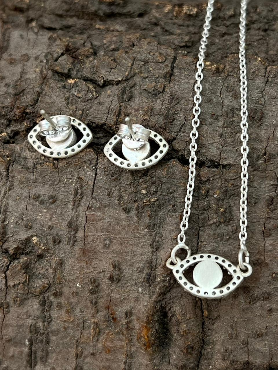 Handmade Sterling Silver Hot Pink Necklace Earrings Set "Signed Nizhoni"