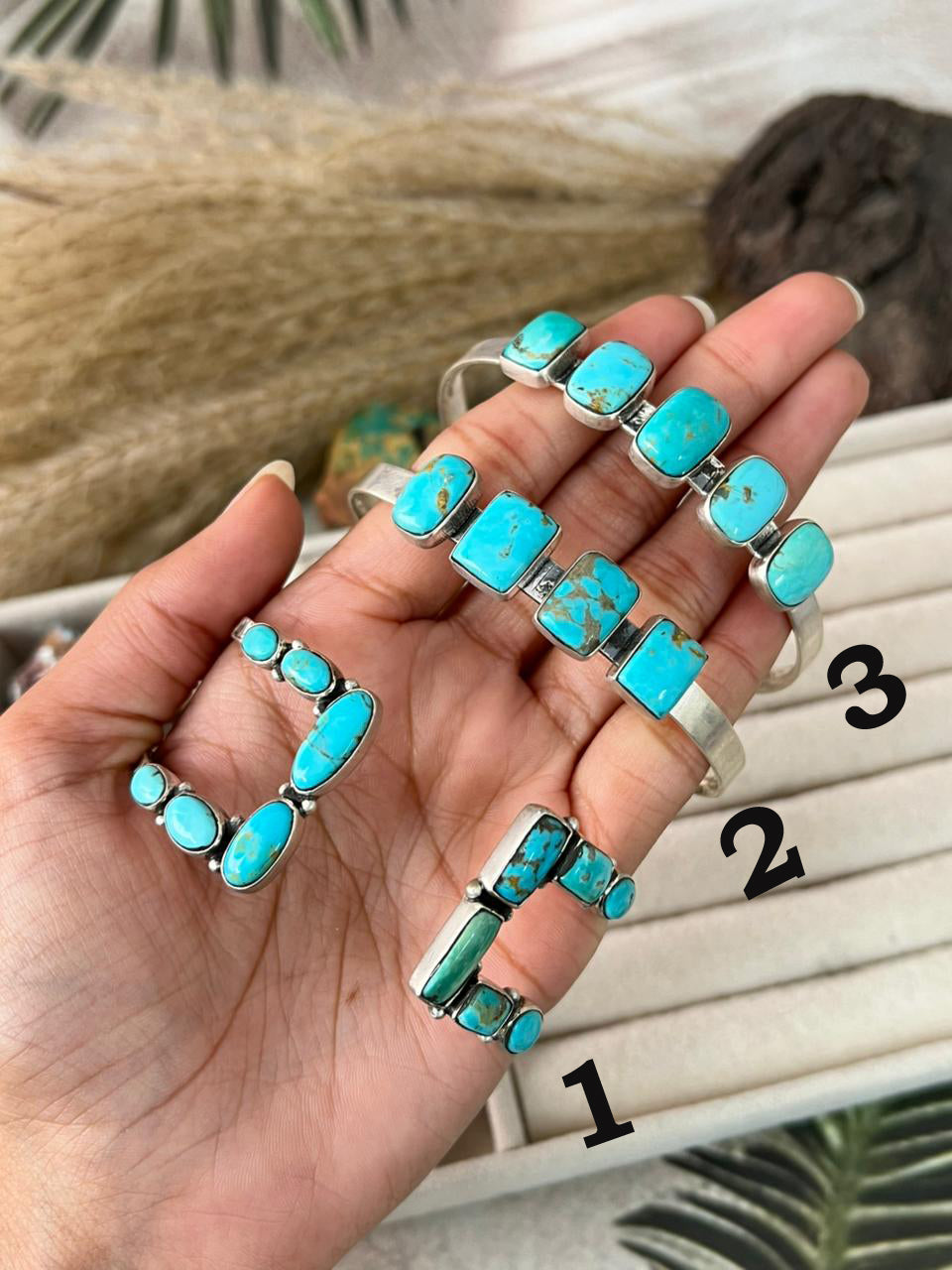 Handmade Sterling Silver Santa Maria Turquoise Bracelet "Signed Nizhoni"