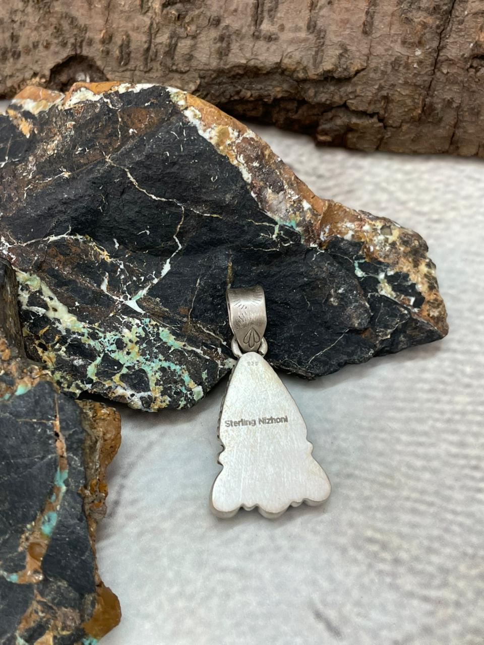 Handmade Sterling Silver Lapis Pendant "Signed Nizhoni"