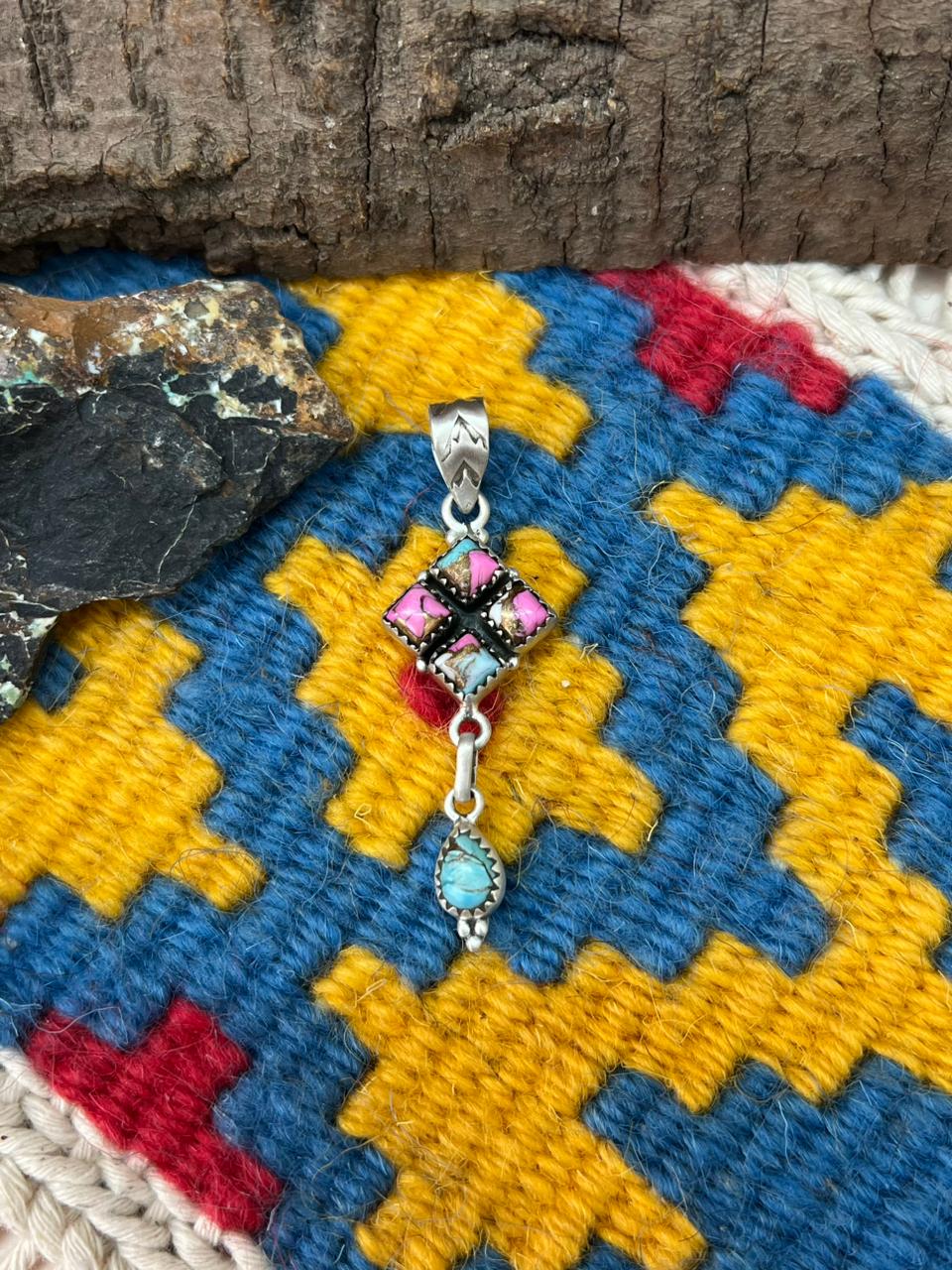 Handmade Sterling Silver Cotton Candy Pendant "Signed Nizhoni"