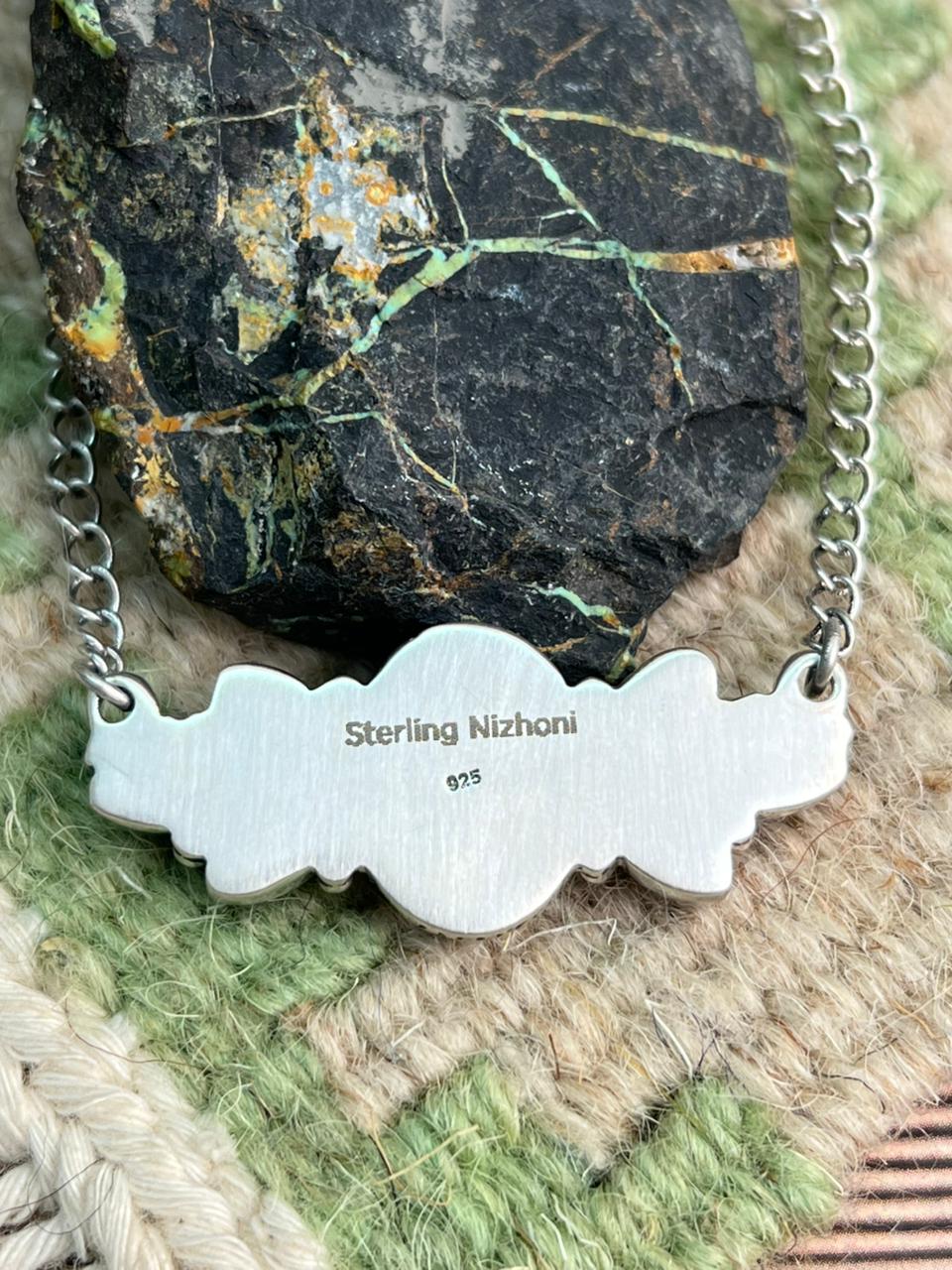 Handmade Sterling Silver Black Onyx Necklace "Signed Nizhoni"