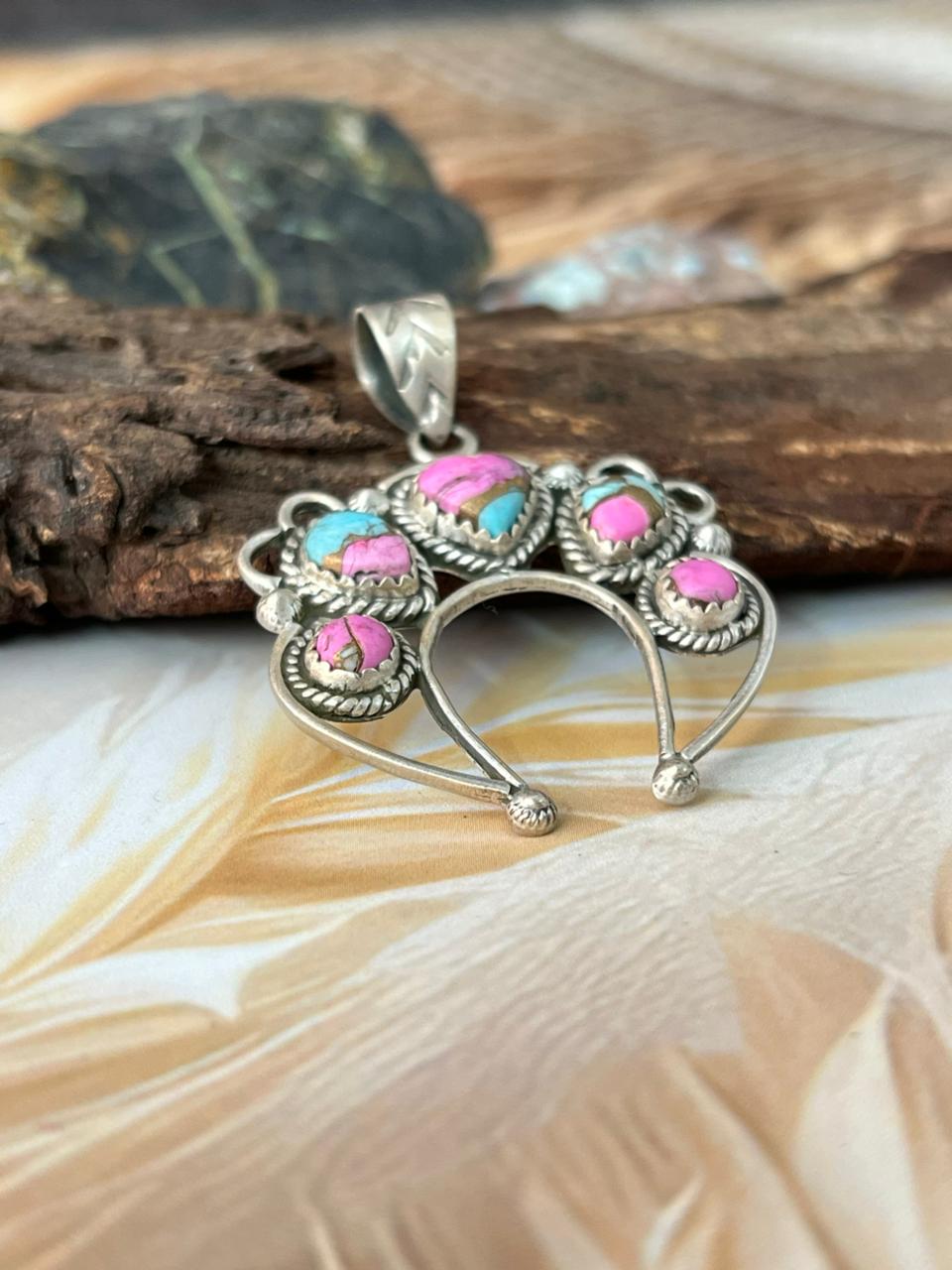 Handmade Sterling Silver Cotton Candy Pendant "Signed Nizhoni"