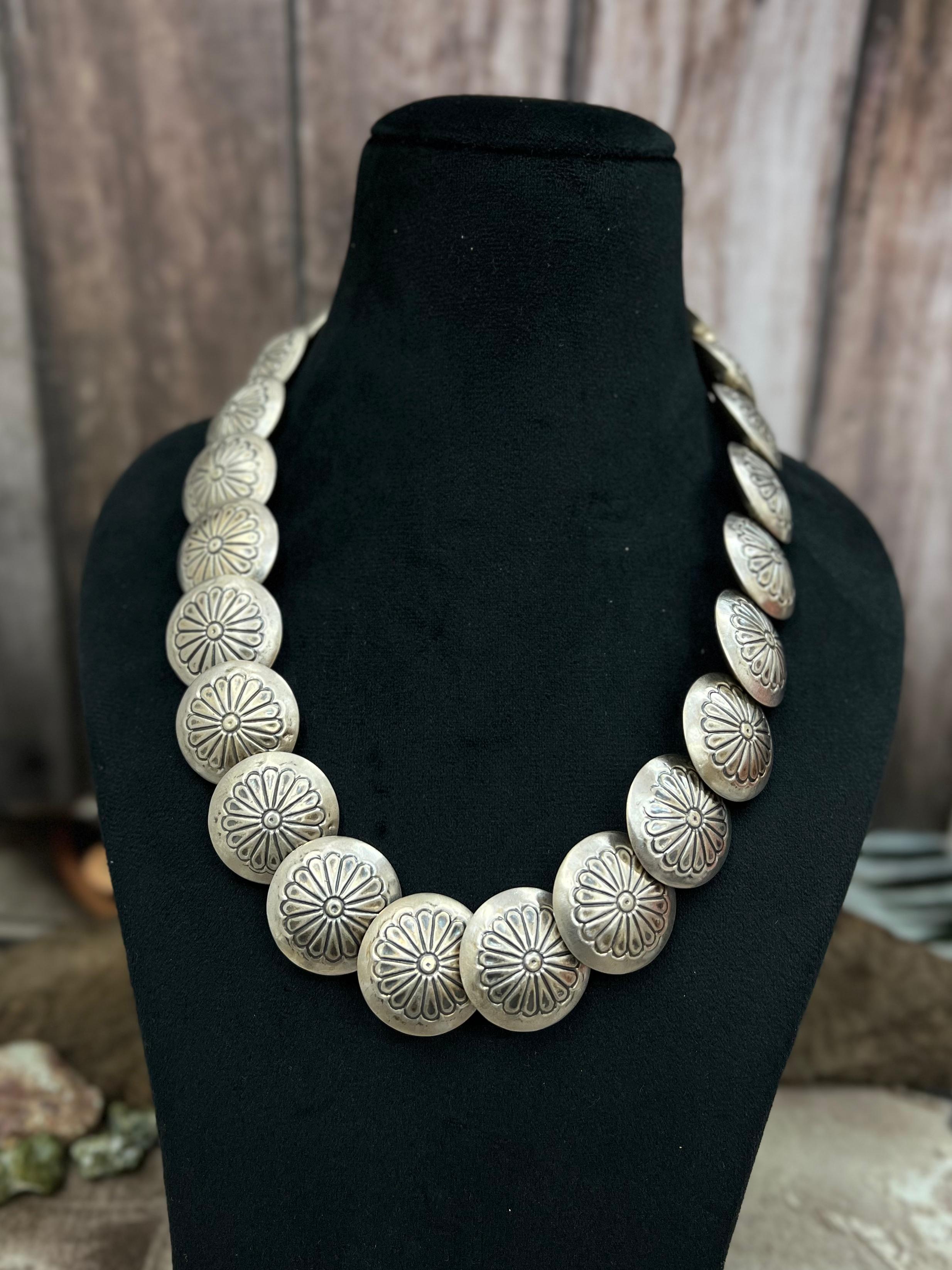 Handmade Sterling Silver Necklace with Signed Nizhoni A a