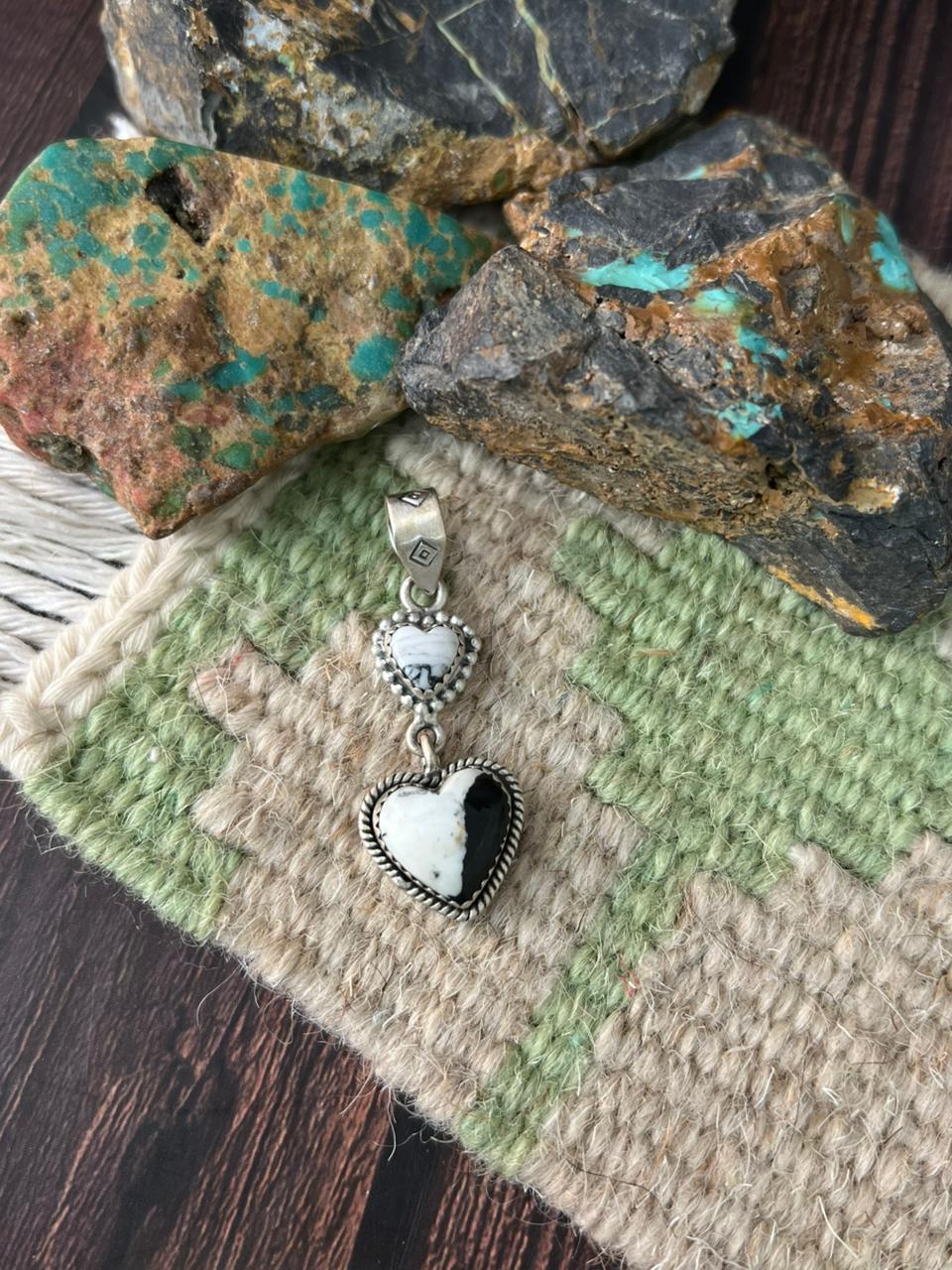 Handmade Sterling Silver White Buffalo Pendant "Signed Nizhoni"