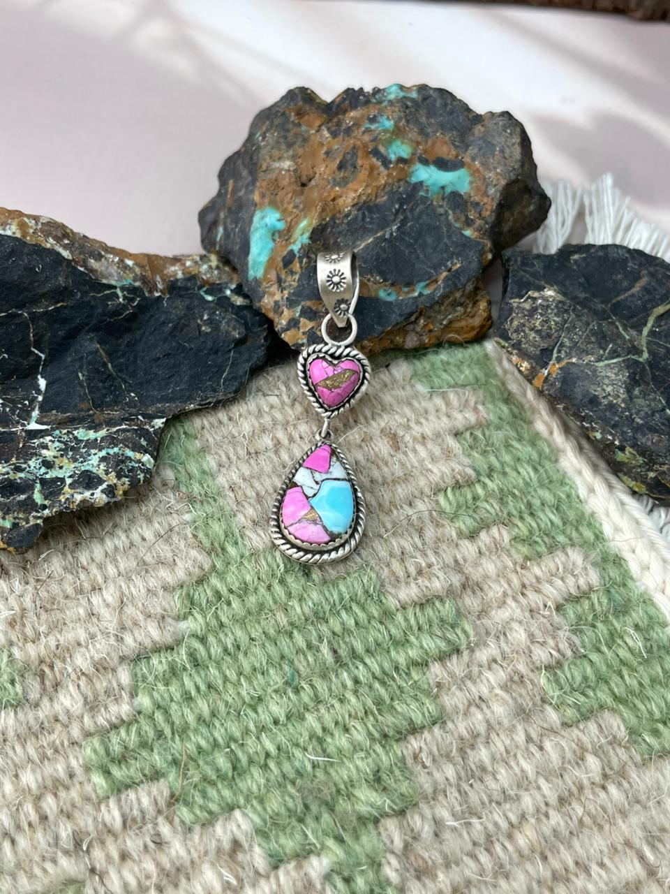 Handmade Sterling Silver Cotton Candy Pendant "Signed Nizhoni"