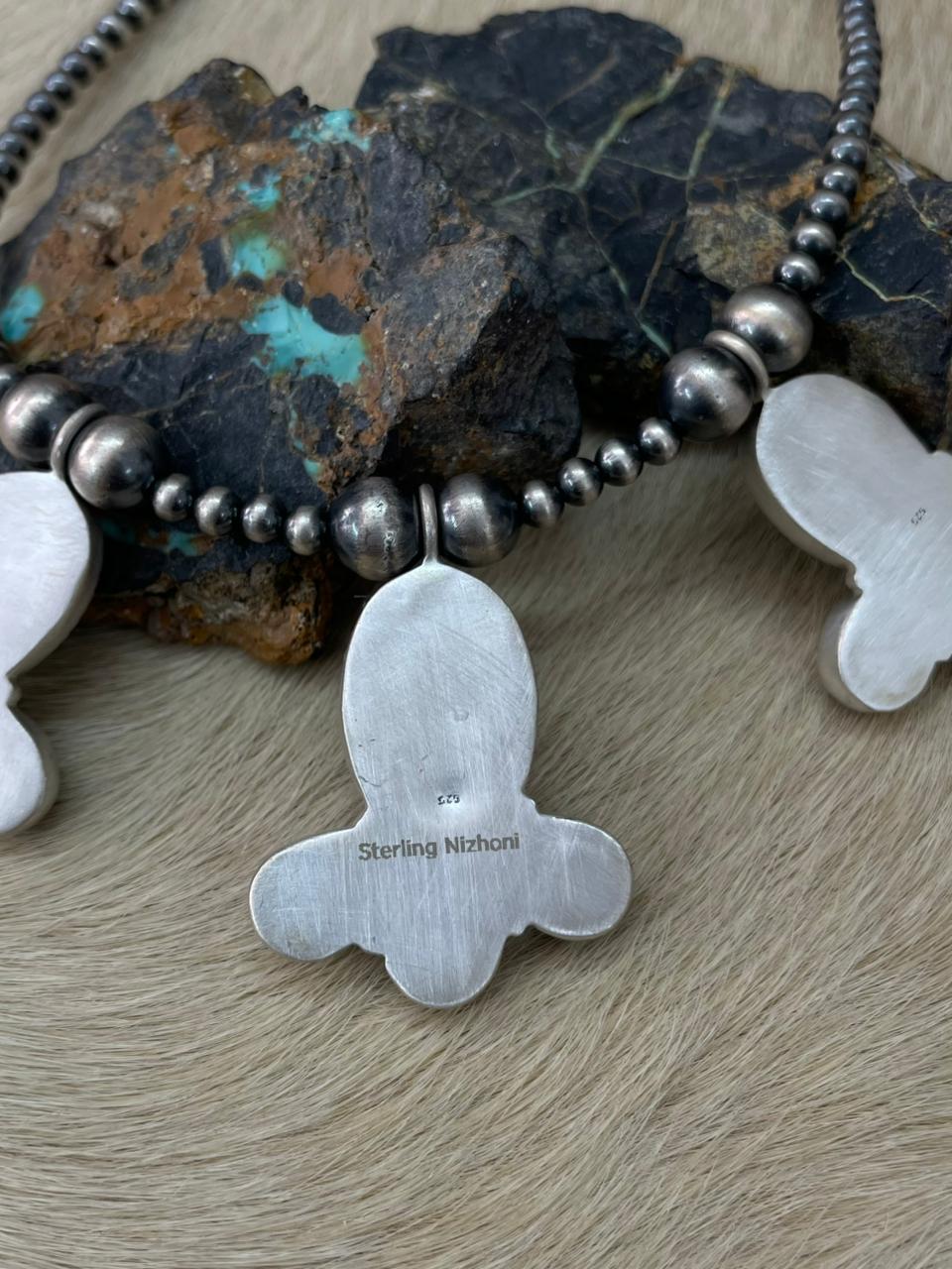 Handmade Sterling Silver Cotton Candy Beaded Necklace "Signed Nizhoni"