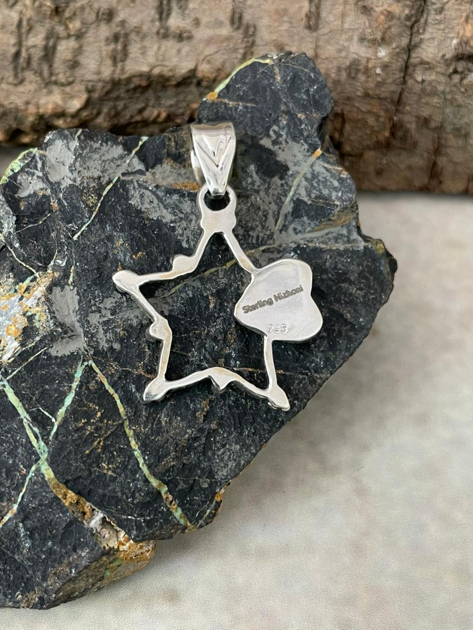 "Heart Collection" Handmade Sterling Silver Hot Pink Pendant "Signed Nizhoni"