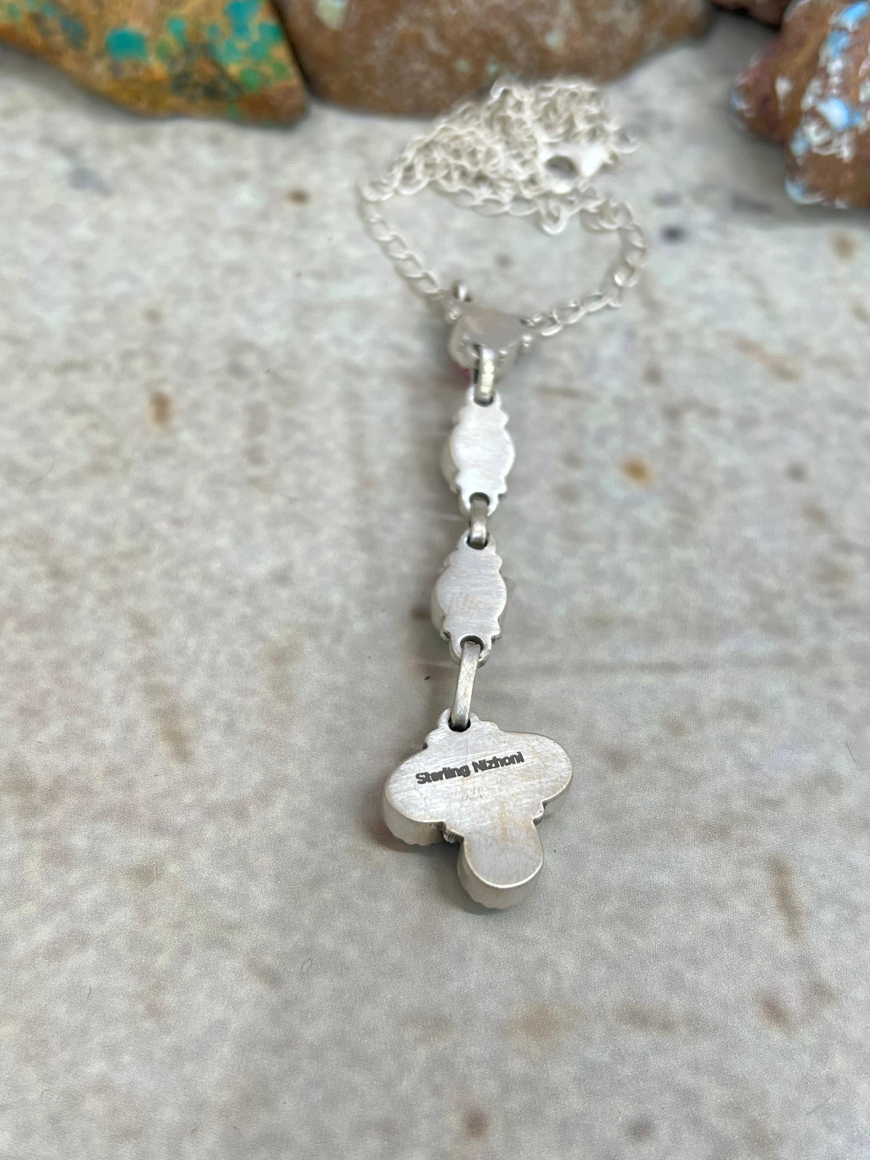 Handmade Sterling Silver Cotton Candy Necklace Signed Nizhoni (9)