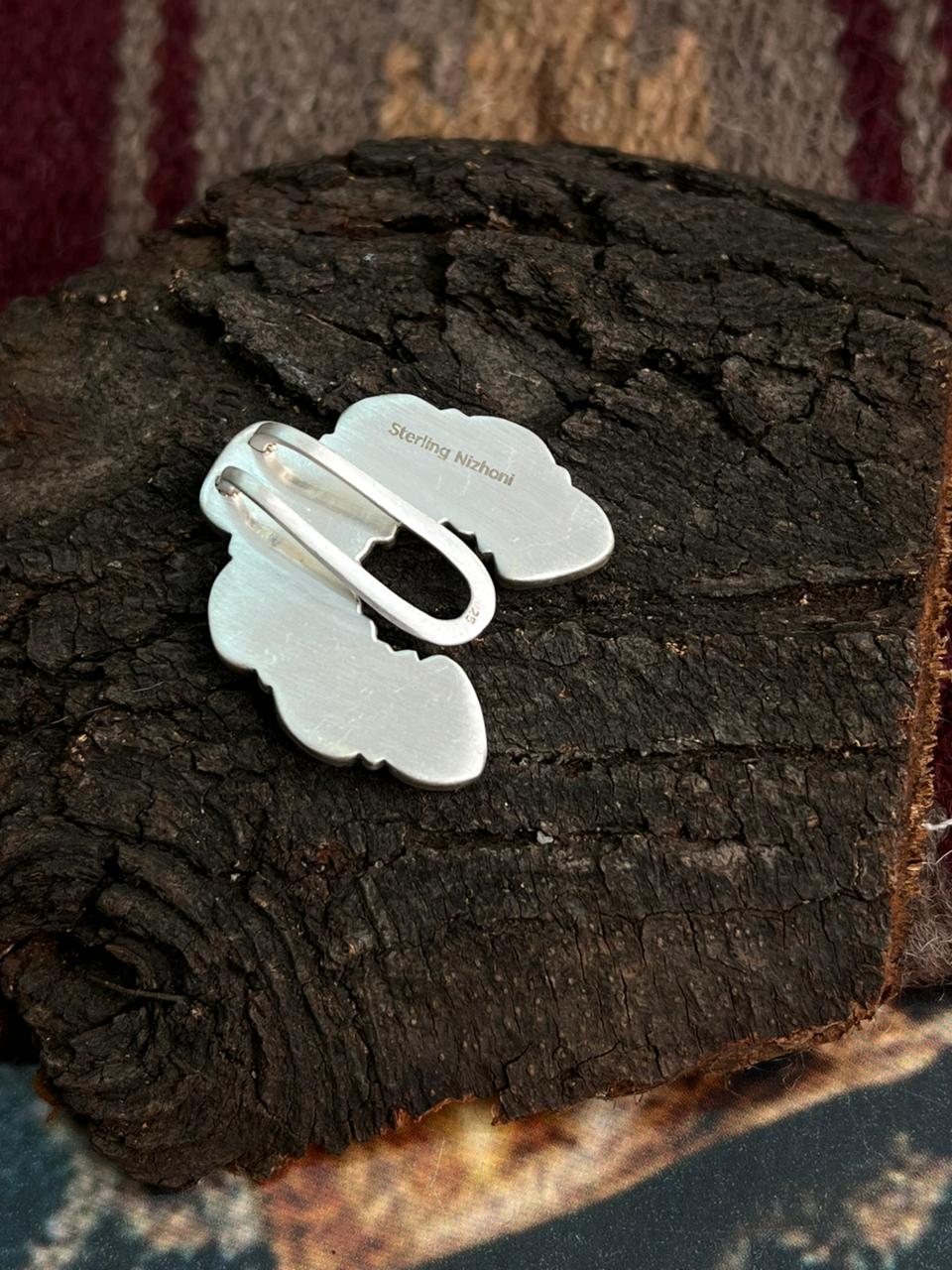 Handmade Sterling Silver White Buffalo Purse Key Clip "Signed Nizhoni"