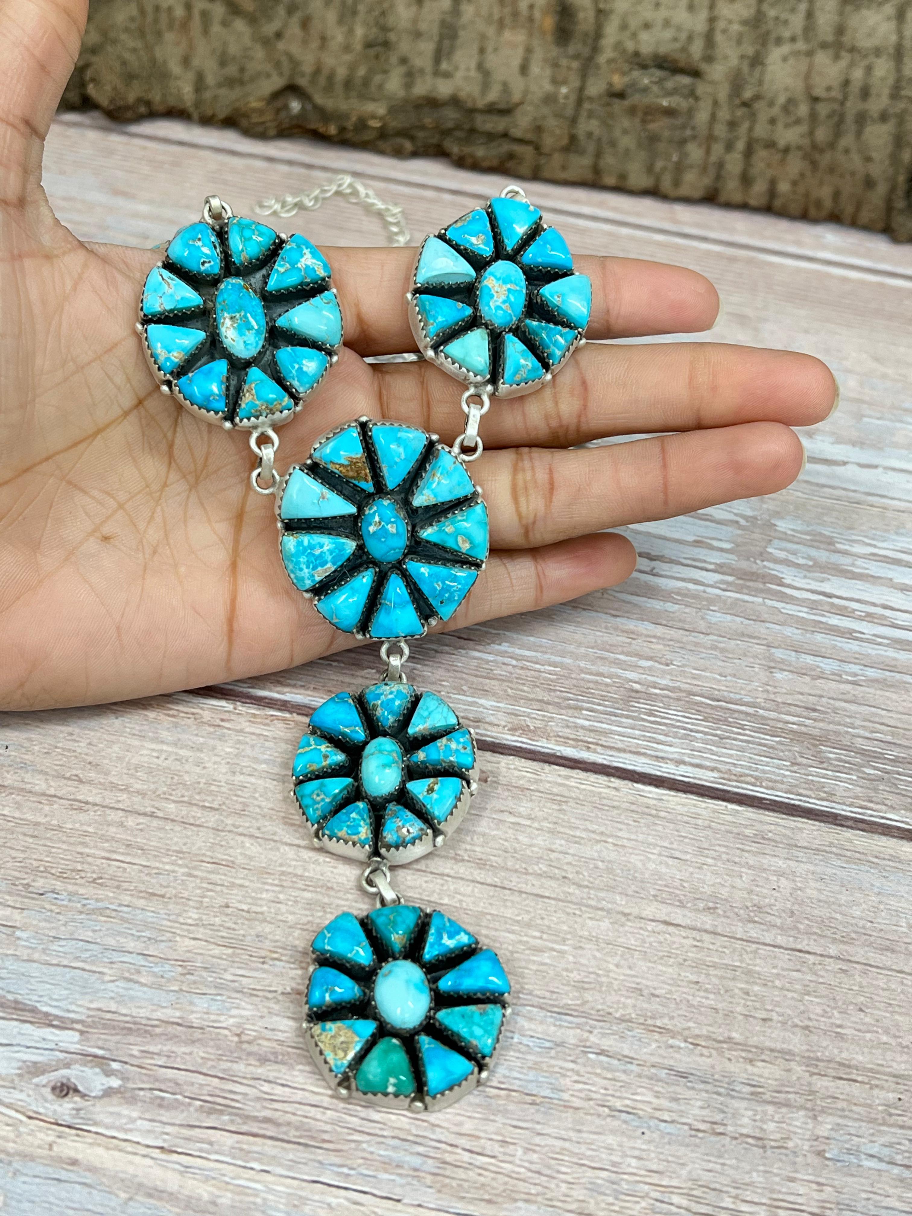 Handmade Sterling Silver Blue Bird Necklace with Signed Nizhoni