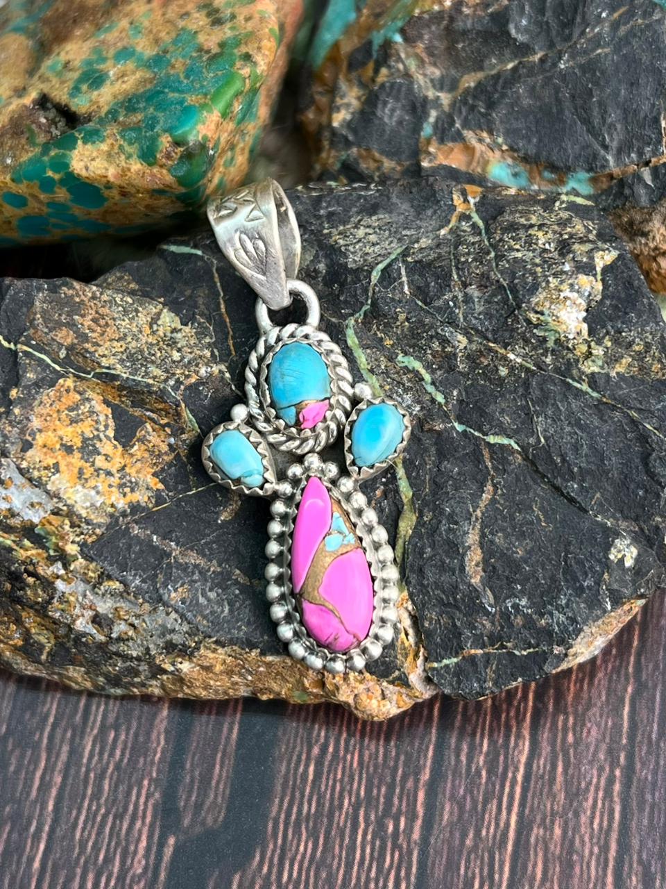 Handmade Sterling Silver Cotton Candy Pendant "Signed Nizhoni"
