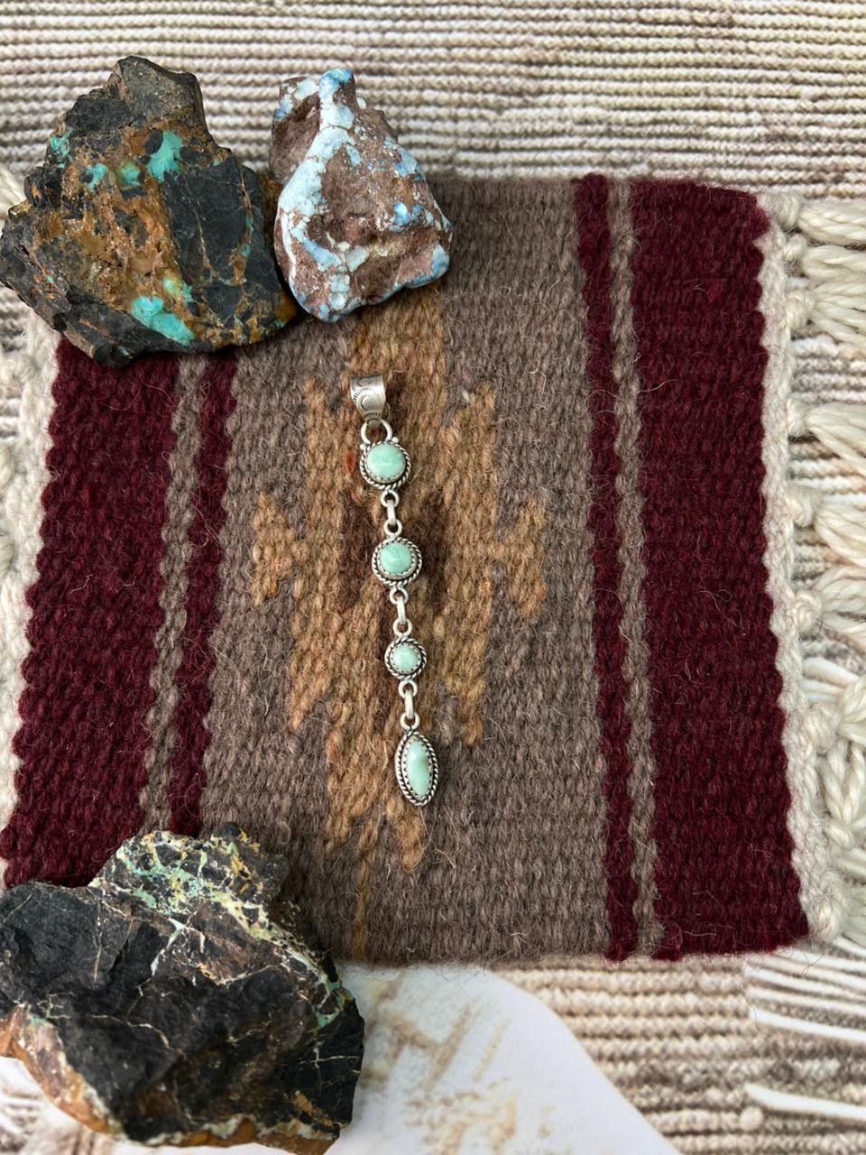 Handmade Sterling Silver Palomino Turquoise Pendant "Signed Nizhoni"