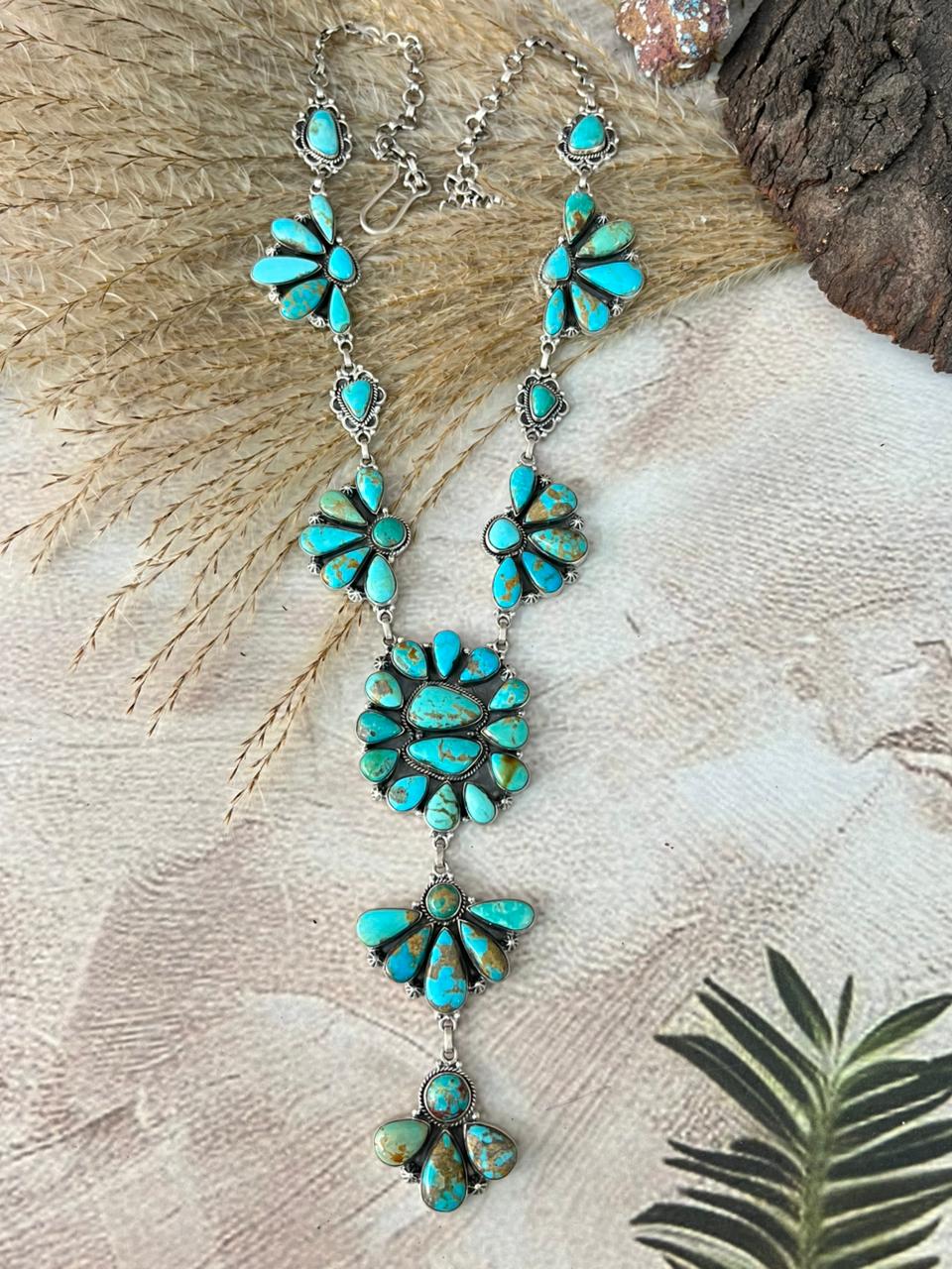 Handmade Sterling Silver Santa Maria Turquoise Choker Necklace "Signed Nizhoni"