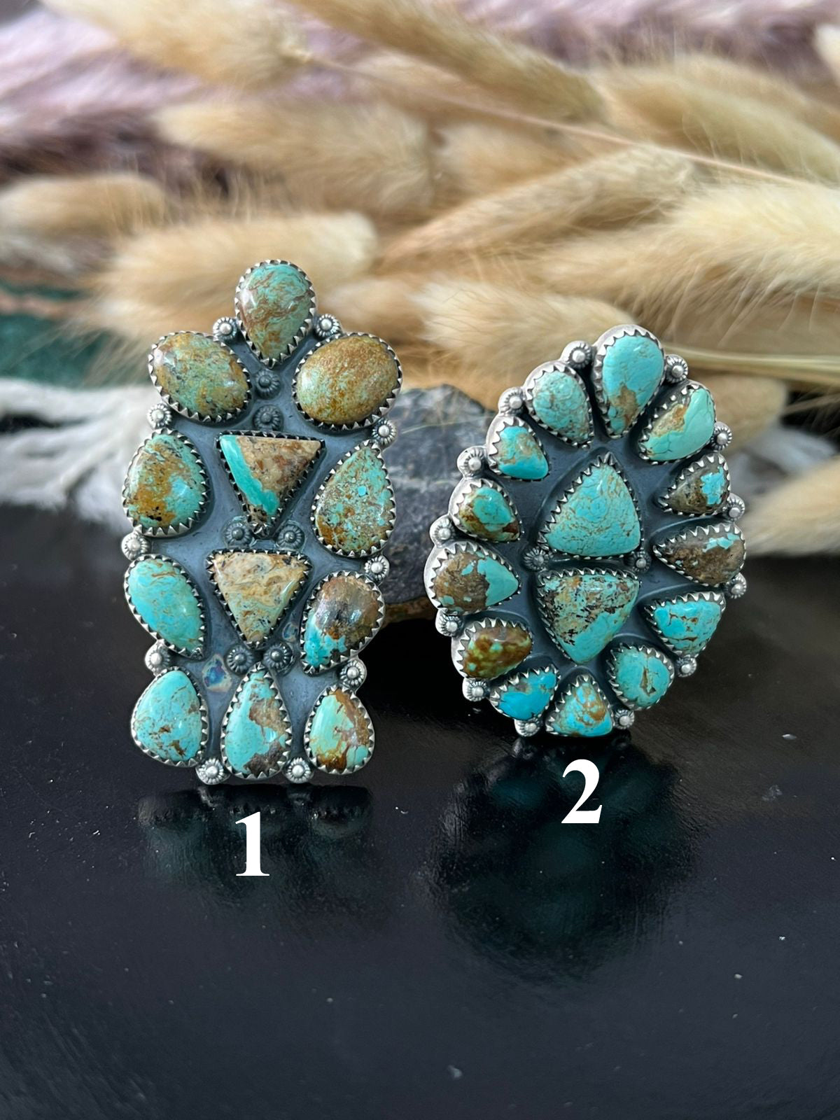 Handmade Sterling Silver Baja Turquoise Collection: Adjustable Ring "Signed Nizhoni"
