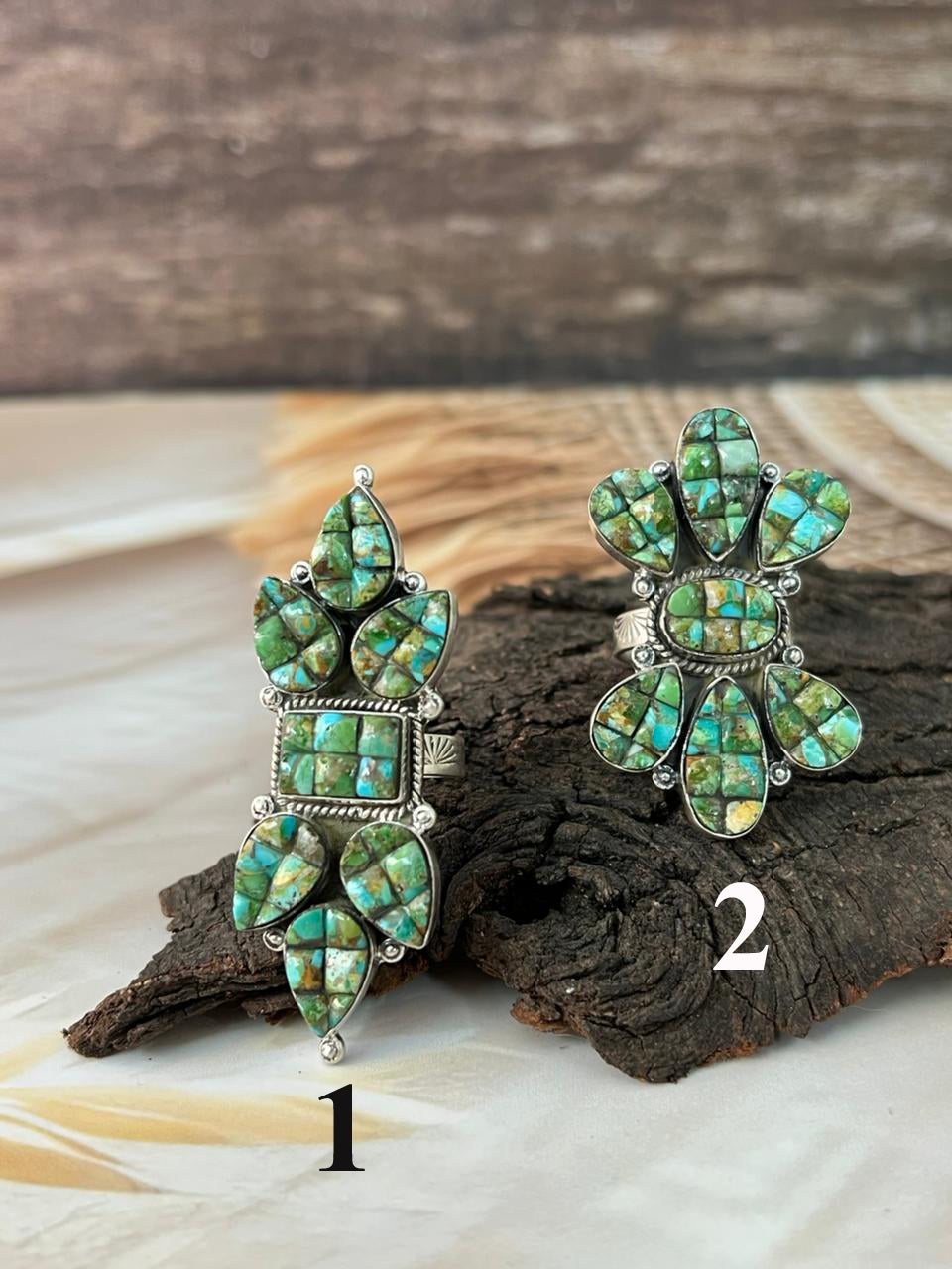 Handmade Sterling Silver Sonoran Cobble Collection: Sonoran Mountain Turquoise Adjustable Ring "Signed Nizhoni"