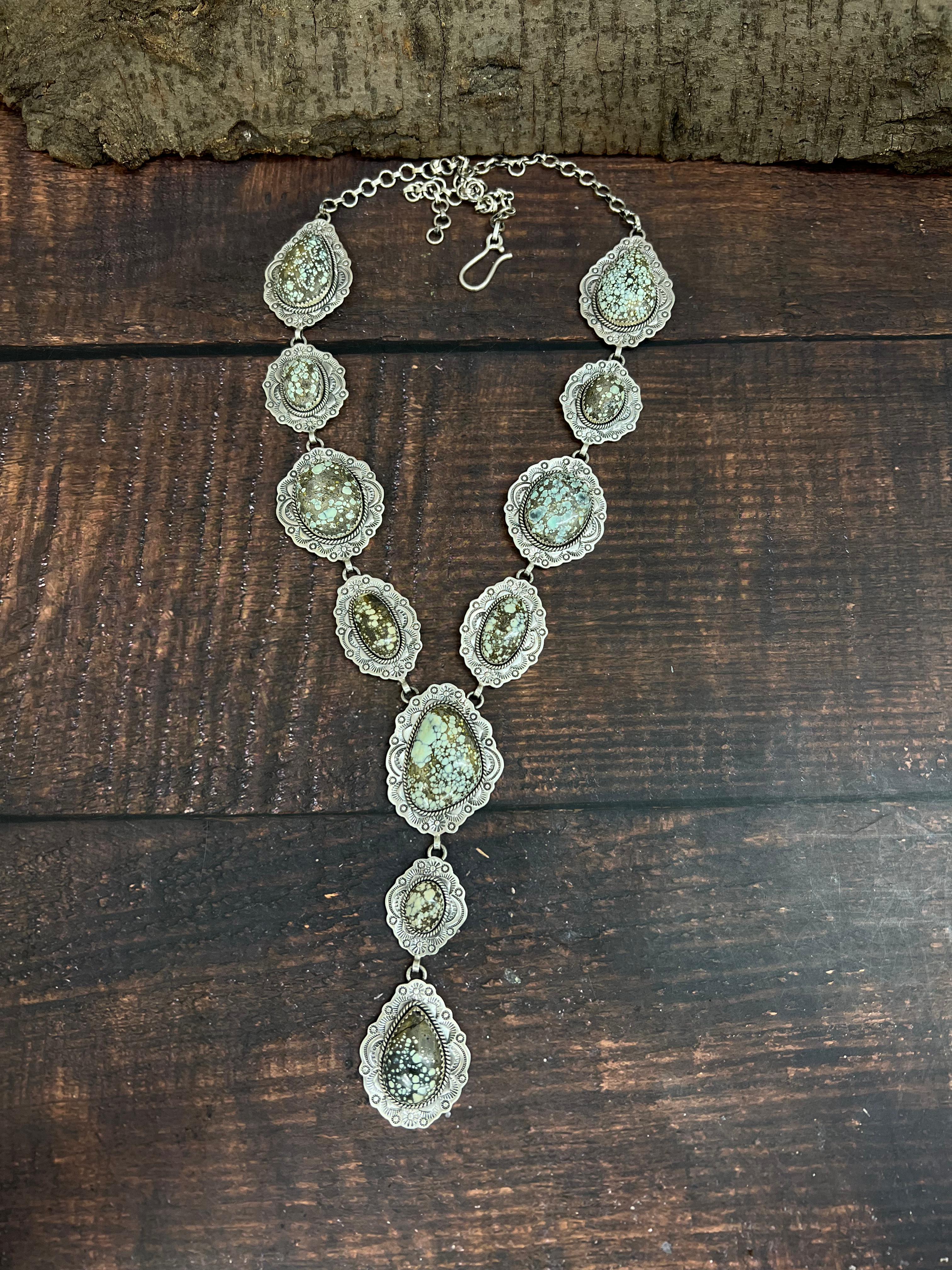 Handmade Sterling Silver Starfox Variscite Necklace Signed Nizhoni