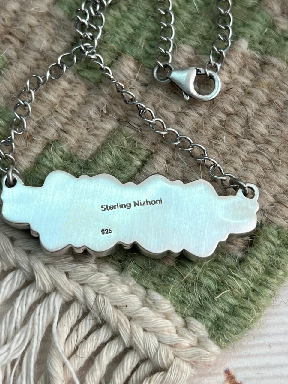 Handmade Sterling Silver Black Onyx Necklace "Signed Nizhoni"