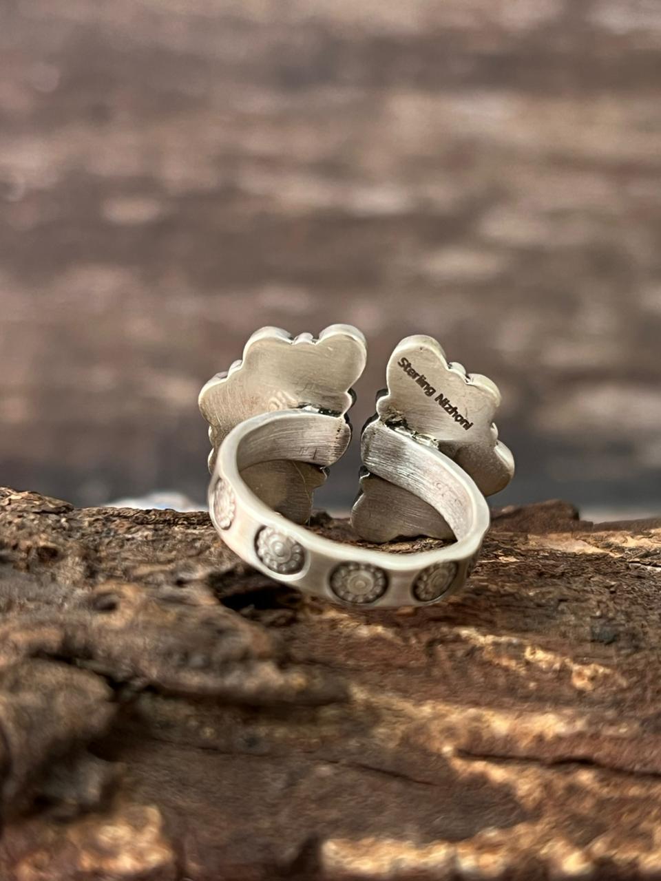 Handmade Sterling Silver Cotton Candy Adjustable Ring "Signed Nizhoni"