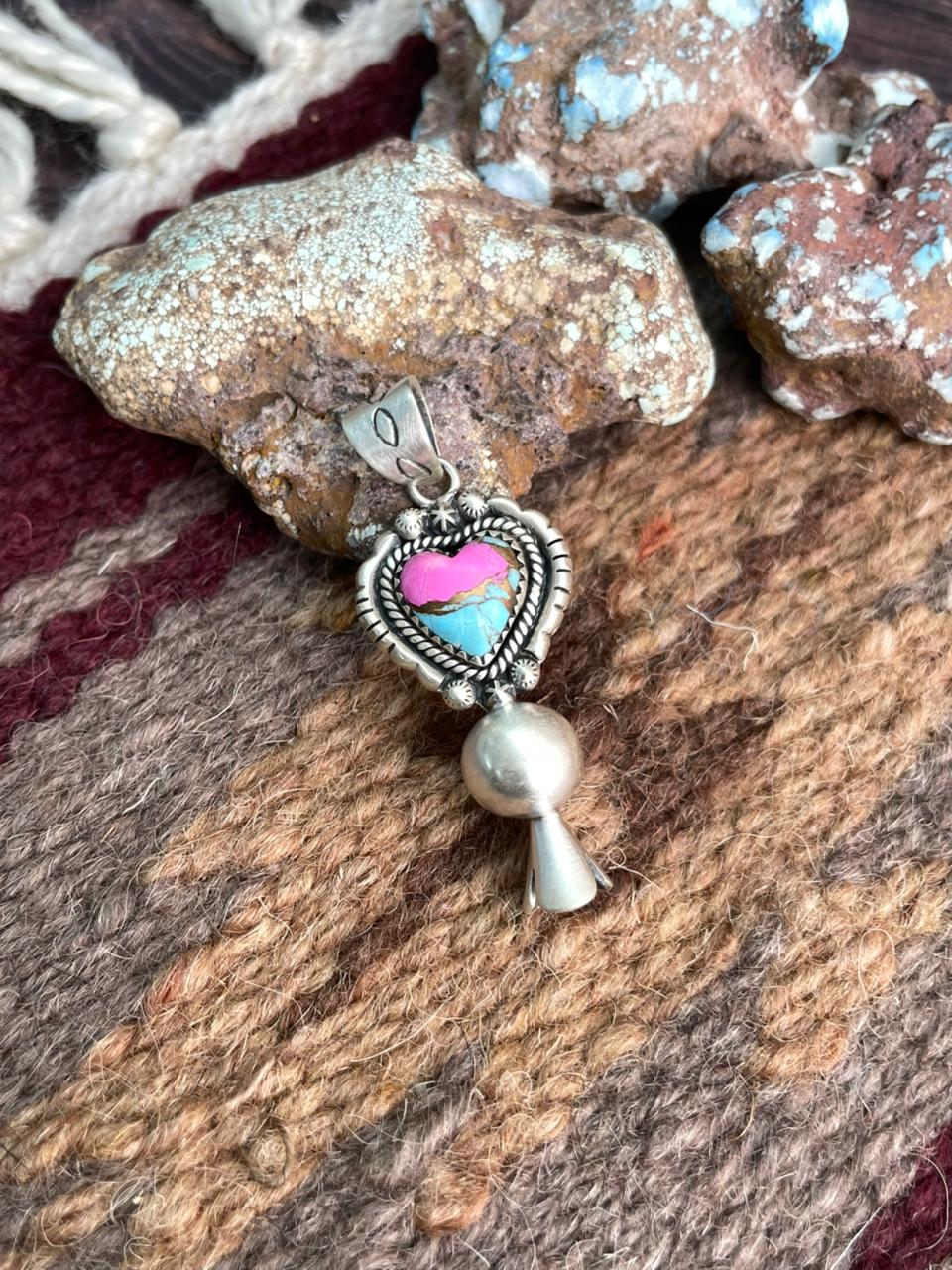 Handmade Sterling Silver Cotton Candy Pendant "Signed Nizhoni"