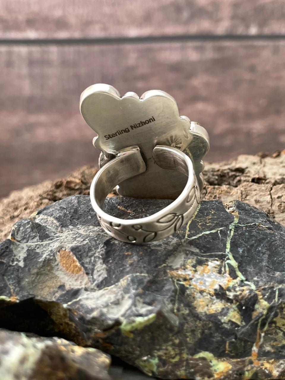Handmade Sterling Silver Cotton Candy Adjustable Ring "Signed Nizhoni"