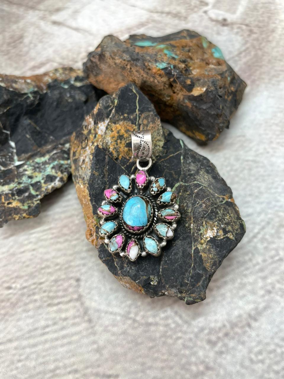 Handmade Sterling Silver Cotton Candy Pendant "Signed Nizhoni"