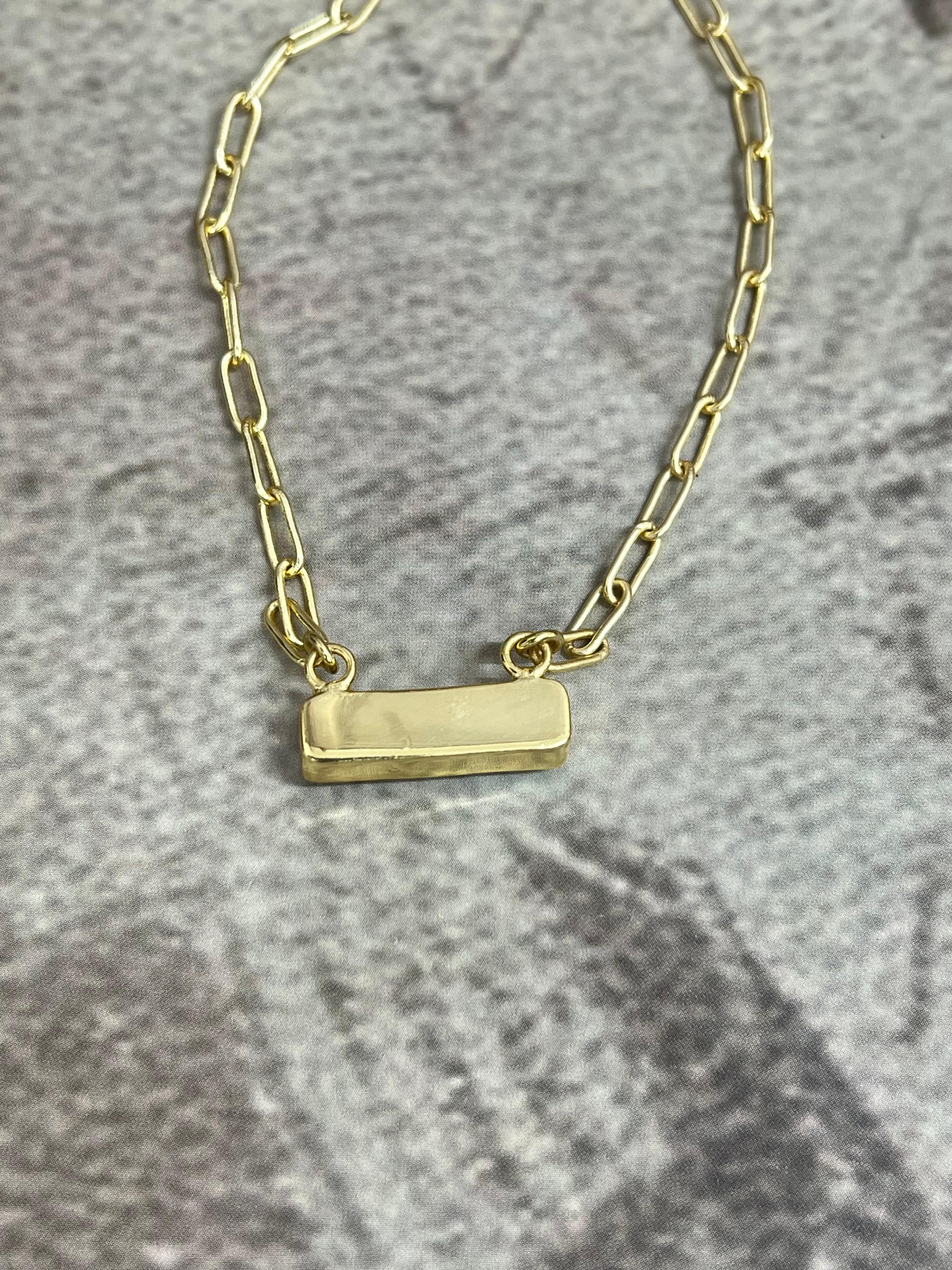 “The Boho Collection” Handmade Natural Druzy Charcoal Bar Necklace