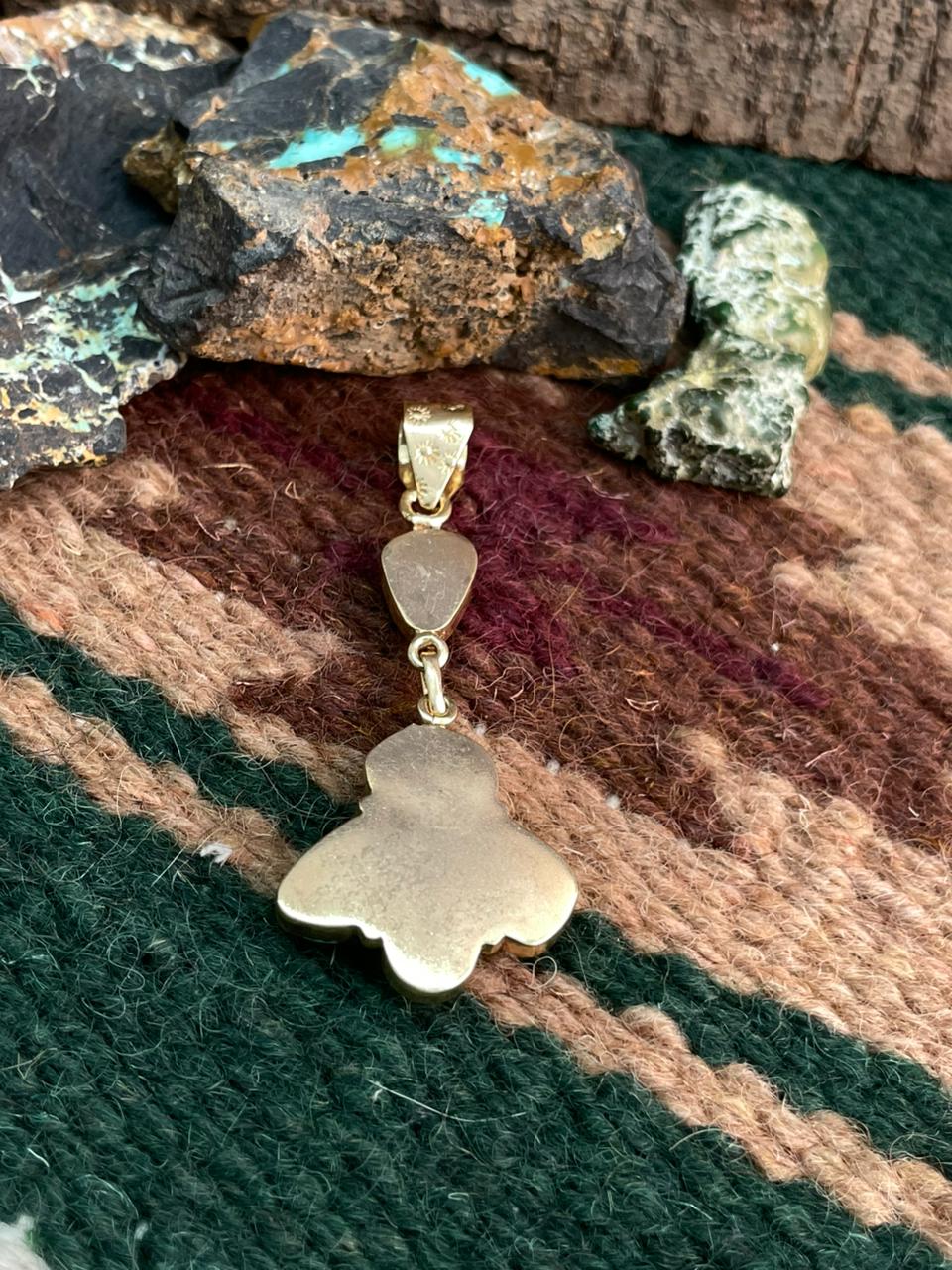 “The Golden Collection” Handmade Number 8 Turquoise with Gold Pendant