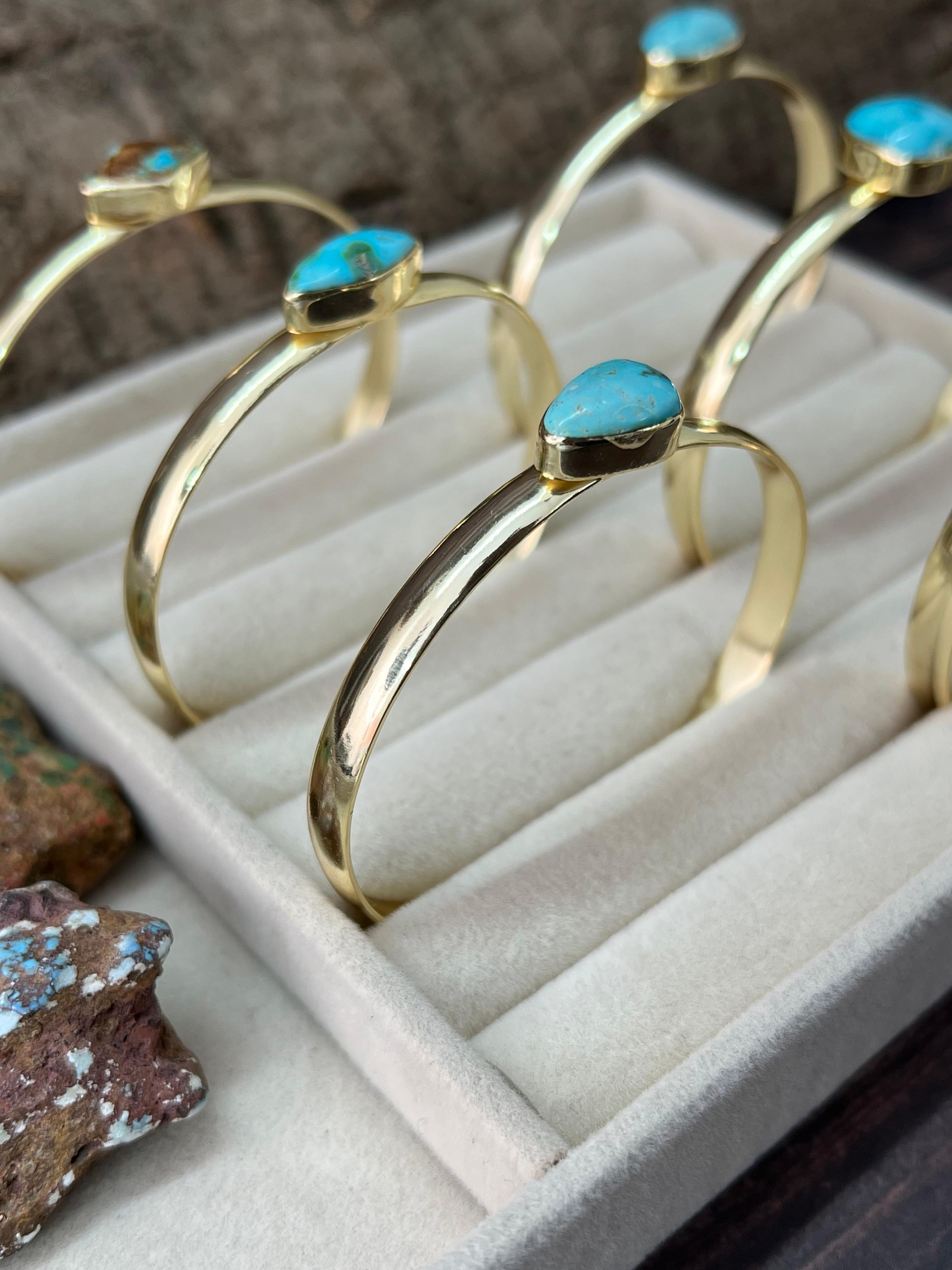 “The Golden Collection” Desert Winds Handmade Natural Gold Plated Blue Bird Bracelet