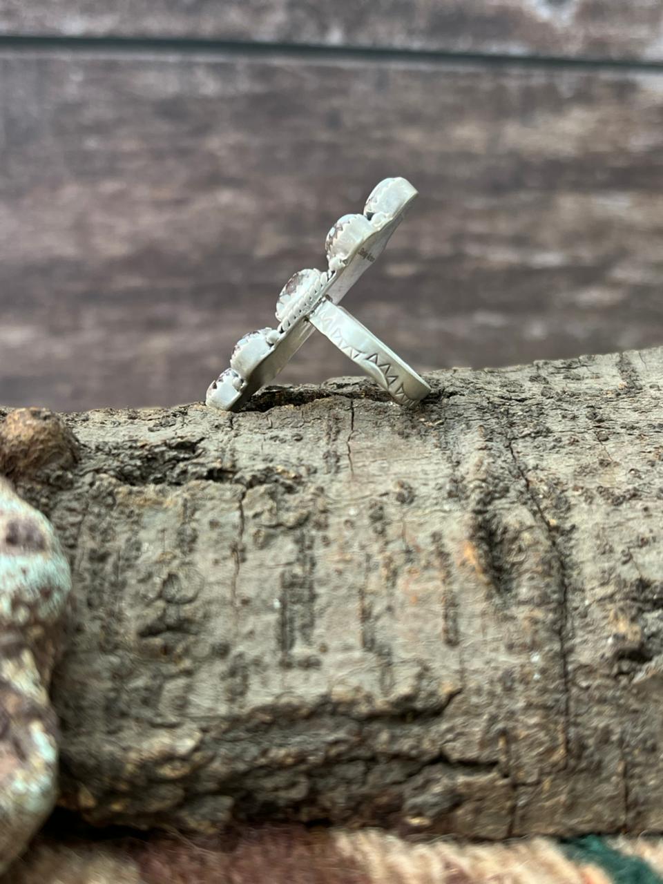 Handmade Sterling Silver Wildhorse Magnesite Adjustable Ring "Signed Nizhoni"