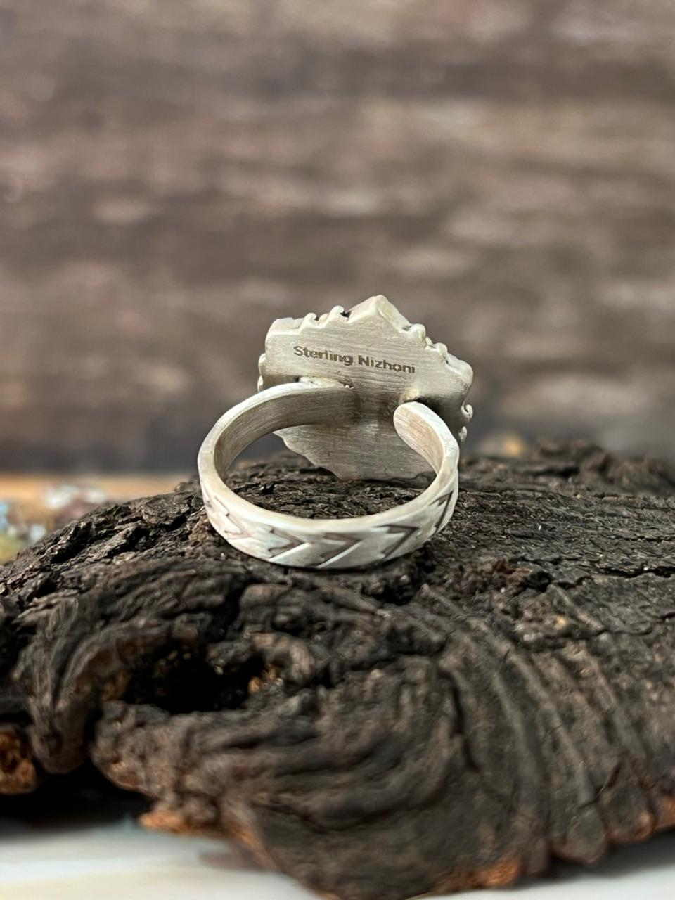 Handmade Sterling Silver Cotton Candy Adjustable Ring "Signed Nizhoni"