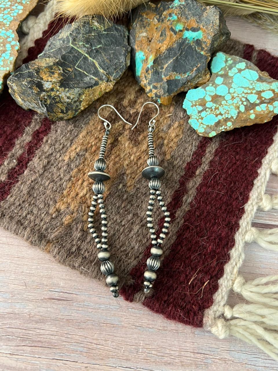 Handmade Sterling Silver Beaded Hook Earrings