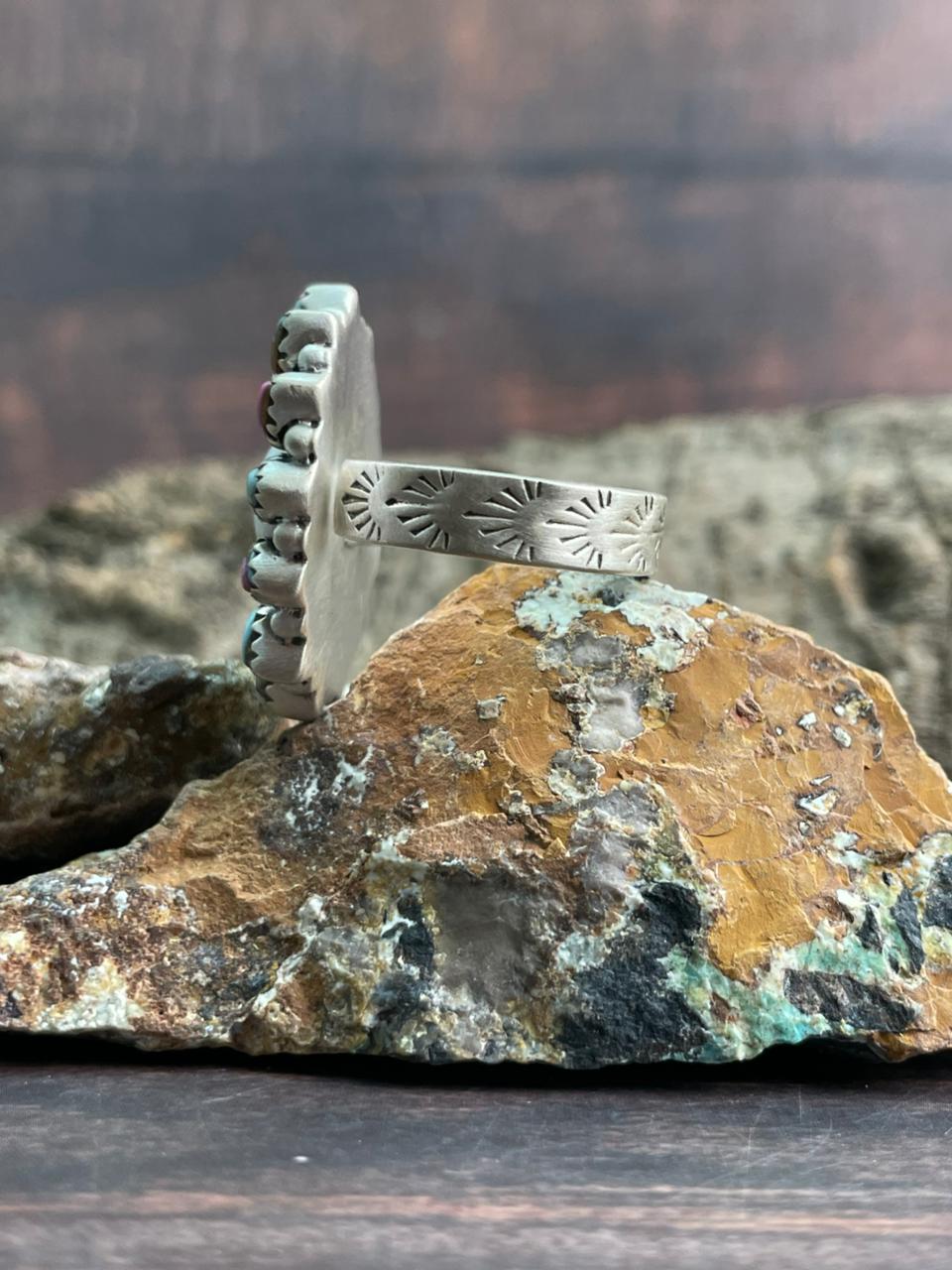 Handmade Sterling Silver Cotton Candy Adjustable Ring "Signed Nizhoni"
