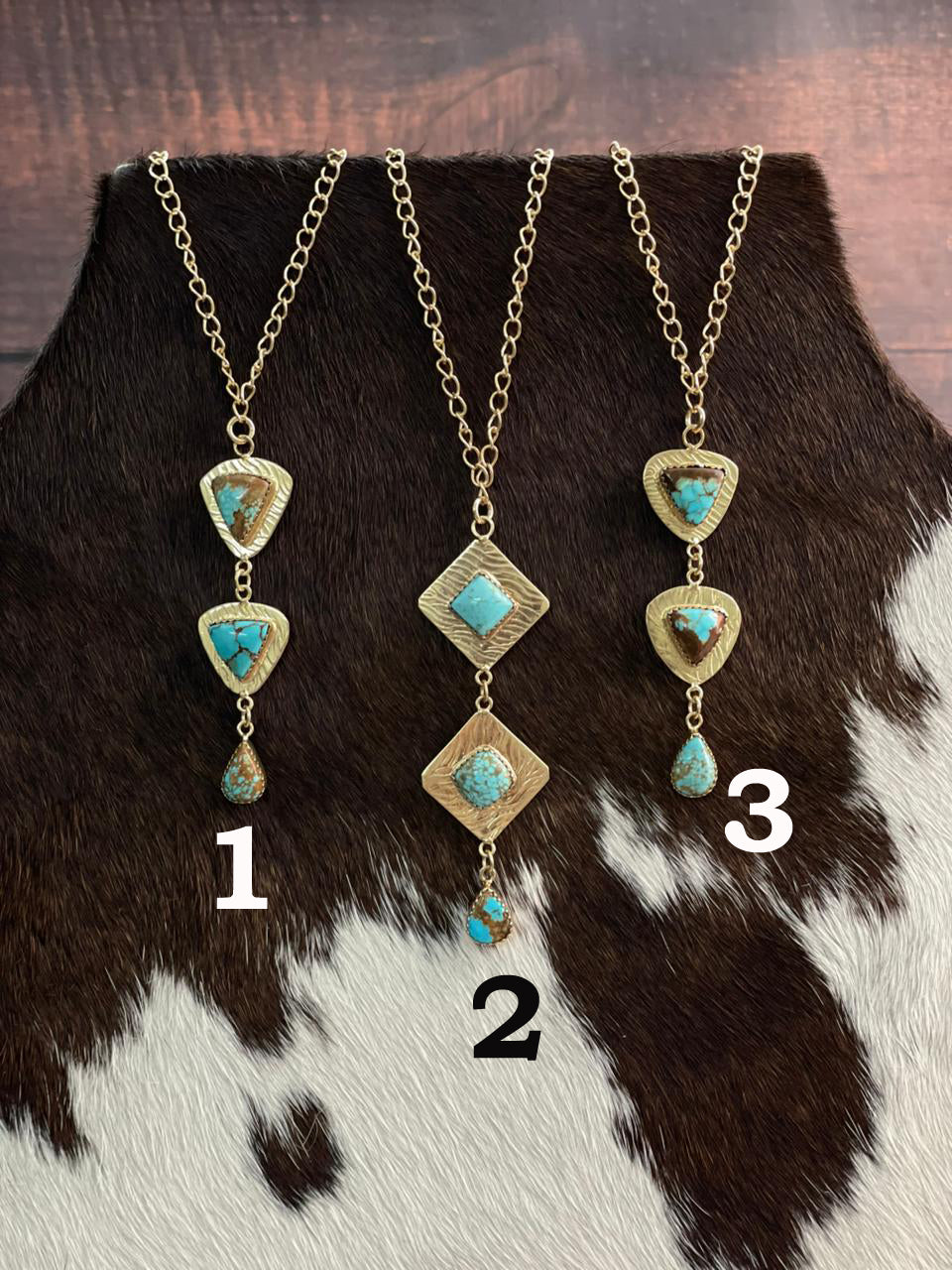 “The Golden Collection” Handmade Number 8 Turquoise with Gold Necklace