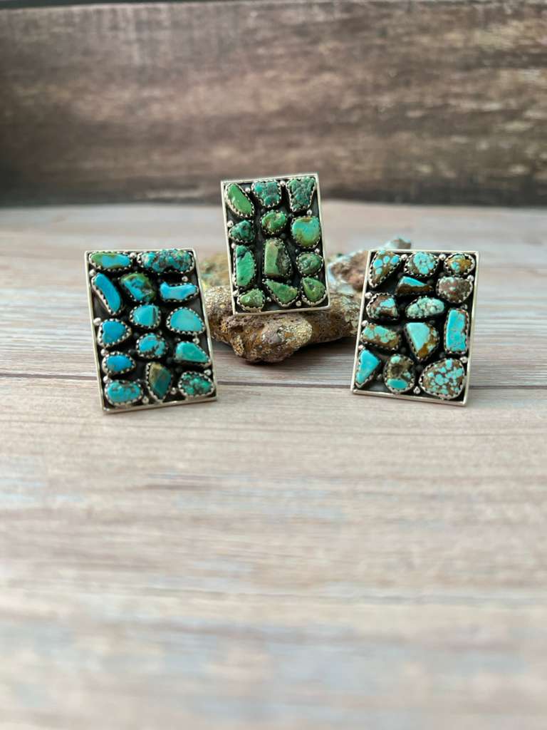 Handmade Sterling Silver Multi Stones Adjustable Ring "Signed Nizhoni"