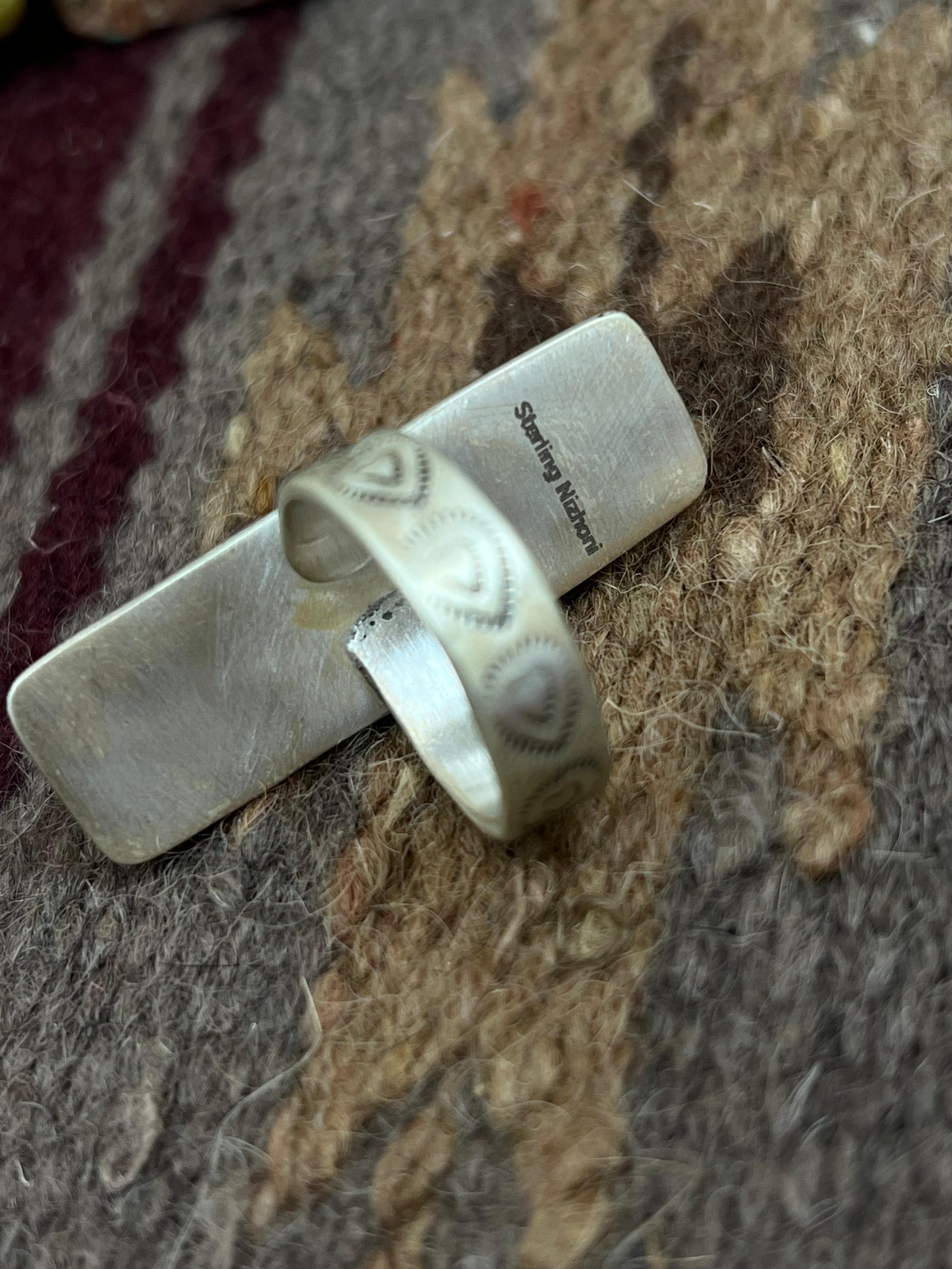 Handmade Sterling Silver Cotton Candy Adjustable Ring with Signed Nizhoni