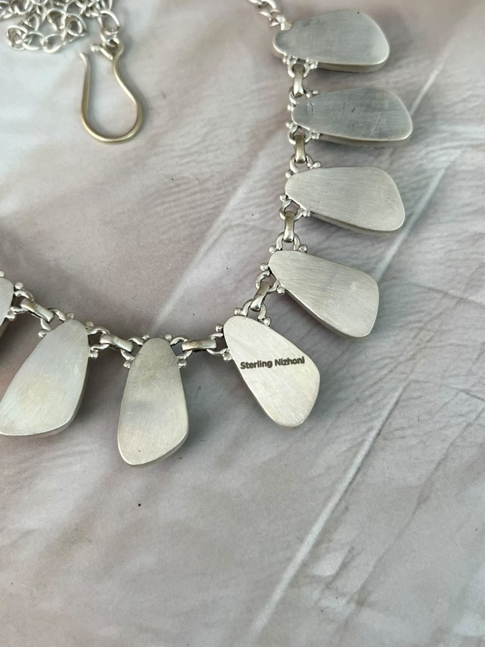 Handmade Sterling Silver Christmas Dahlia Collection: Necklace Signed Nizhoni