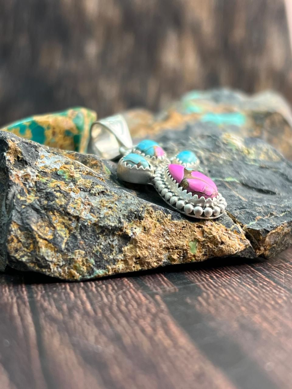 Handmade Sterling Silver Cotton Candy Pendant "Signed Nizhoni"