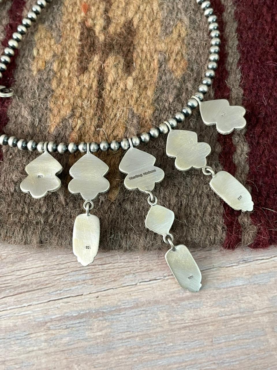 Handmade Sterling Silver Cotton Candy Beaded Necklace "Signed Nizhoni"