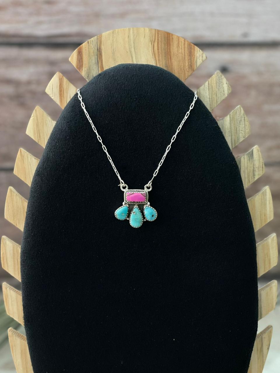Handmade Sterling Silver Cotton Candy Necklace "Signed Nizhoni"