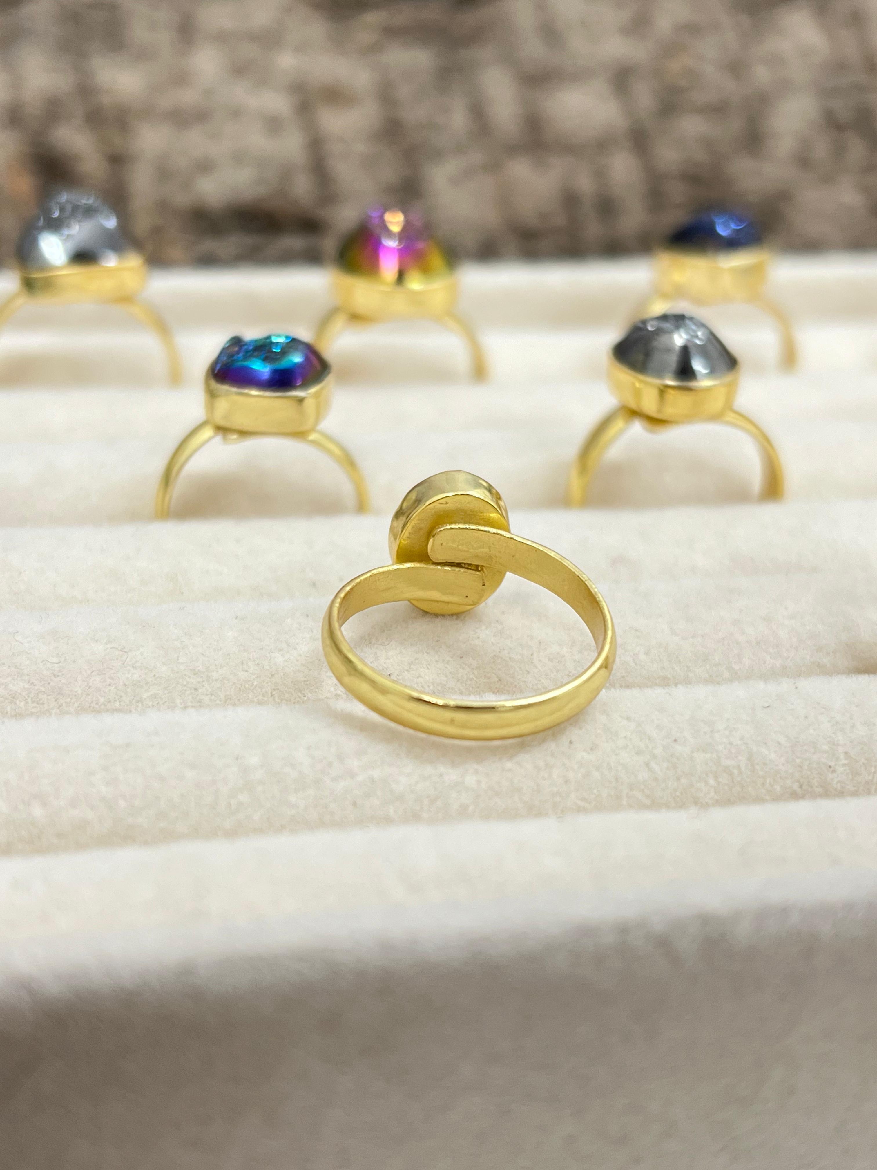 “The Boho Collection” Natural Druzy Adjustable Ring 9 Styles