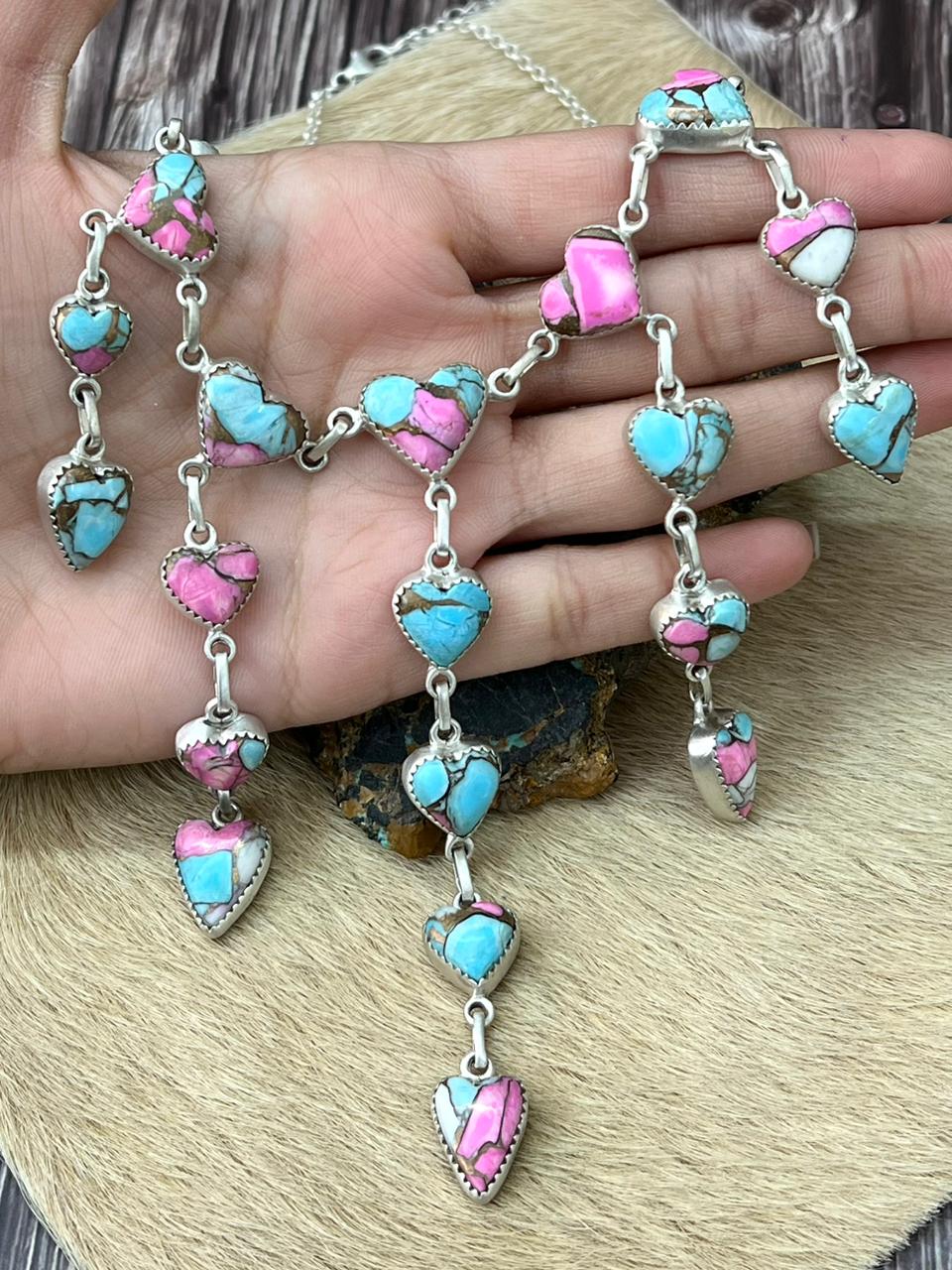 Handmade Sterling Silver Cotton Candy Necklace "Signed Nizhoni"