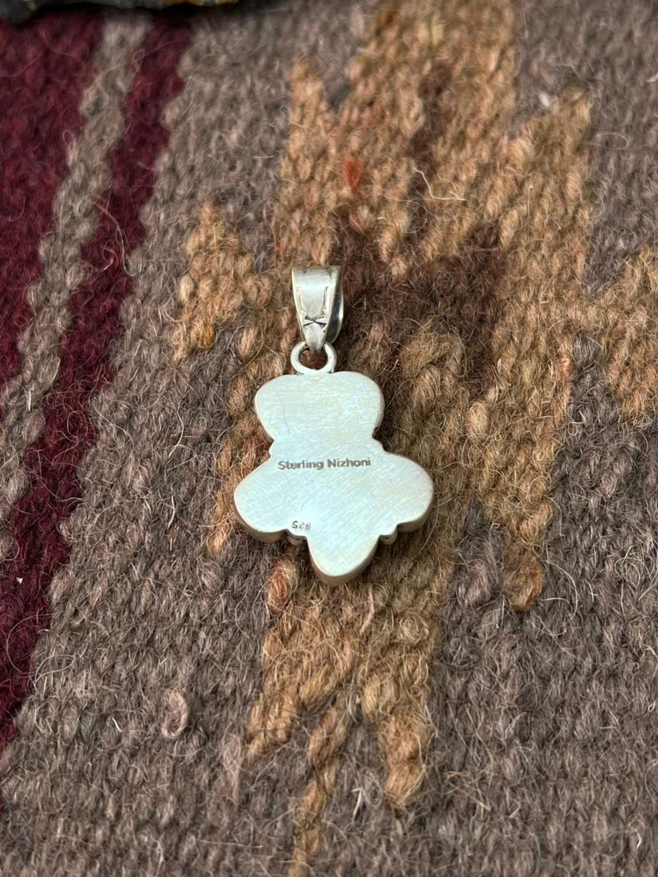 Handmade Sterling Silver Golden Hills Turquoise Pendant "Signed Nizhoni"