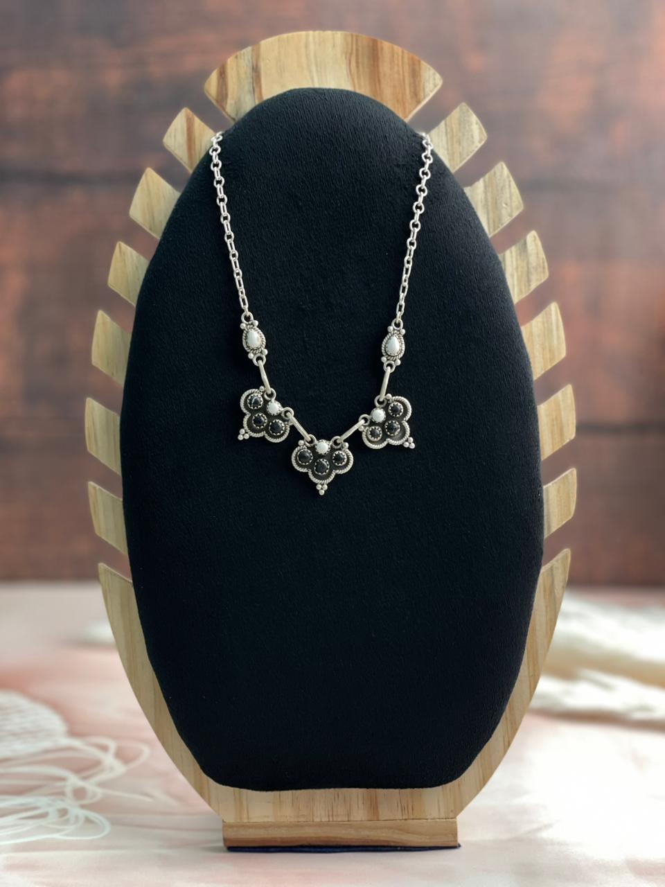 Handmade Sterling Silver White Buffalo Necklace "Signed Nizhoni"