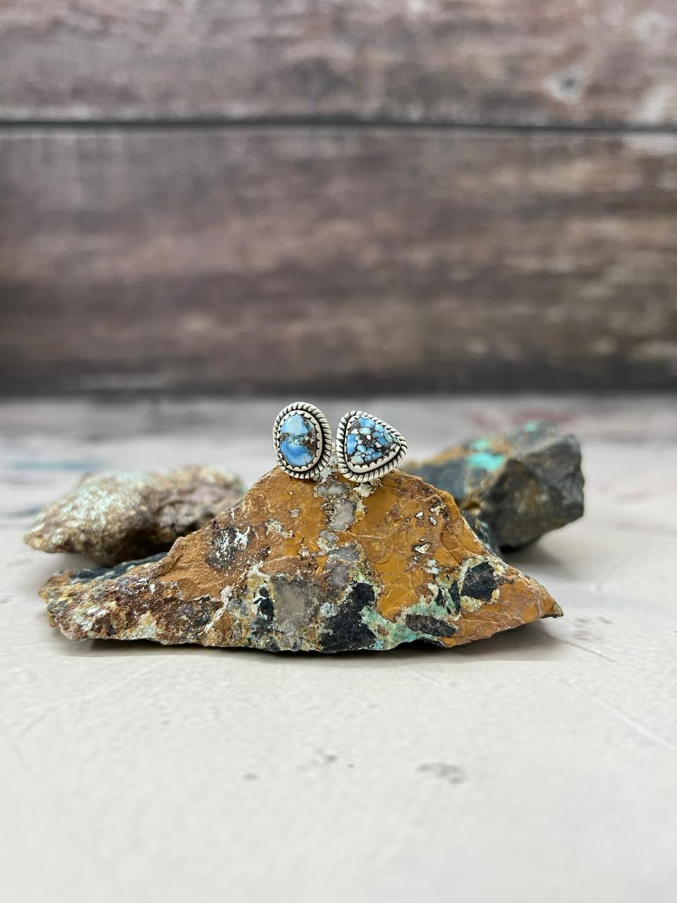 Handmade Sterling Silver Golden Hills Turquoise Adjustable Ring "Signed Nizhoni"