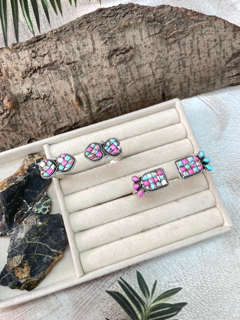 Handmade Sterling Silver Cotton Candy Cuff Bracelet "Signed Nizhoni"