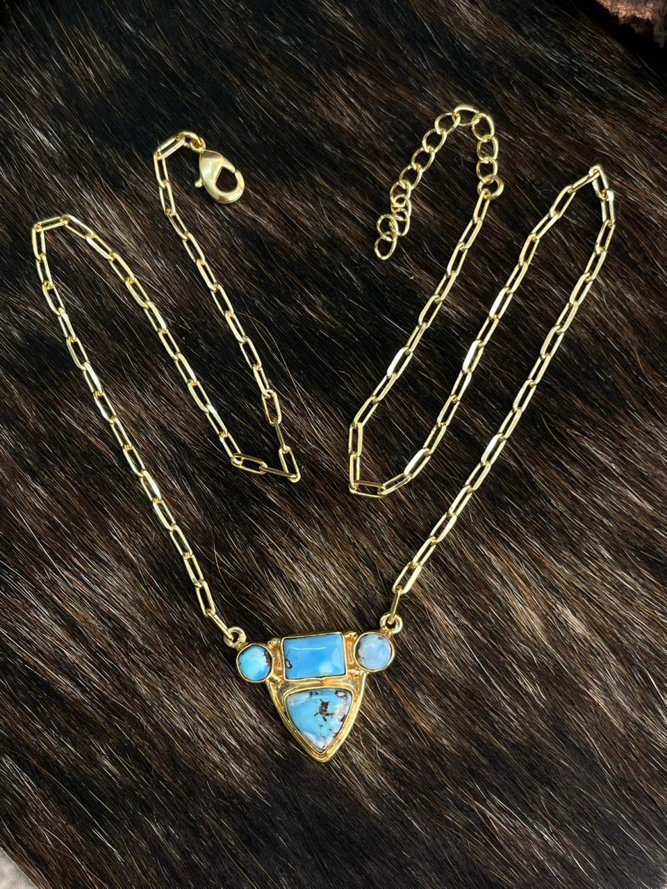 “The Golden Collection” Handmade Natural Golden Hills Turquoise Necklace