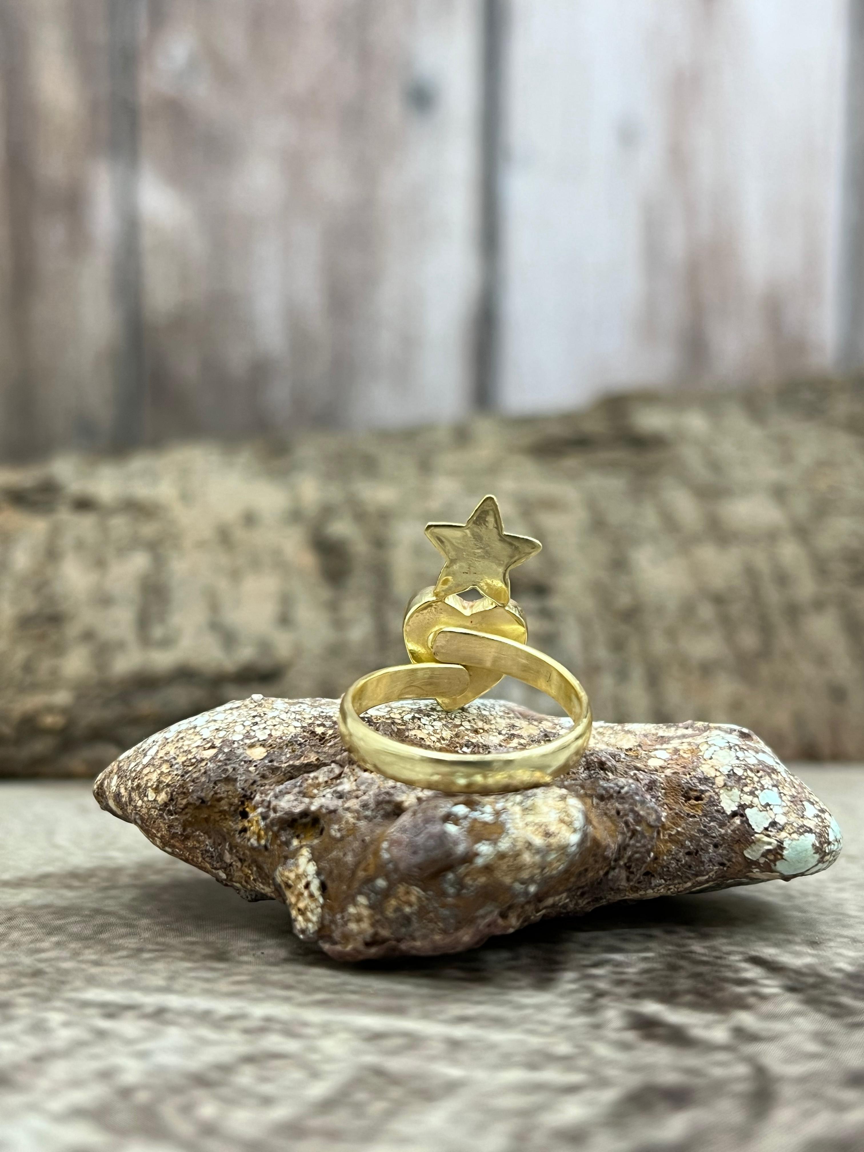 “The Golden Collection” Natural Lapis Adjustable Ring