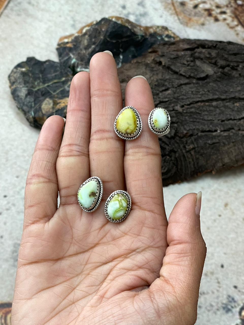 Handmade Sterling Silver Palomino Turquoise Adjustable Ring "Signed Nizhoni"