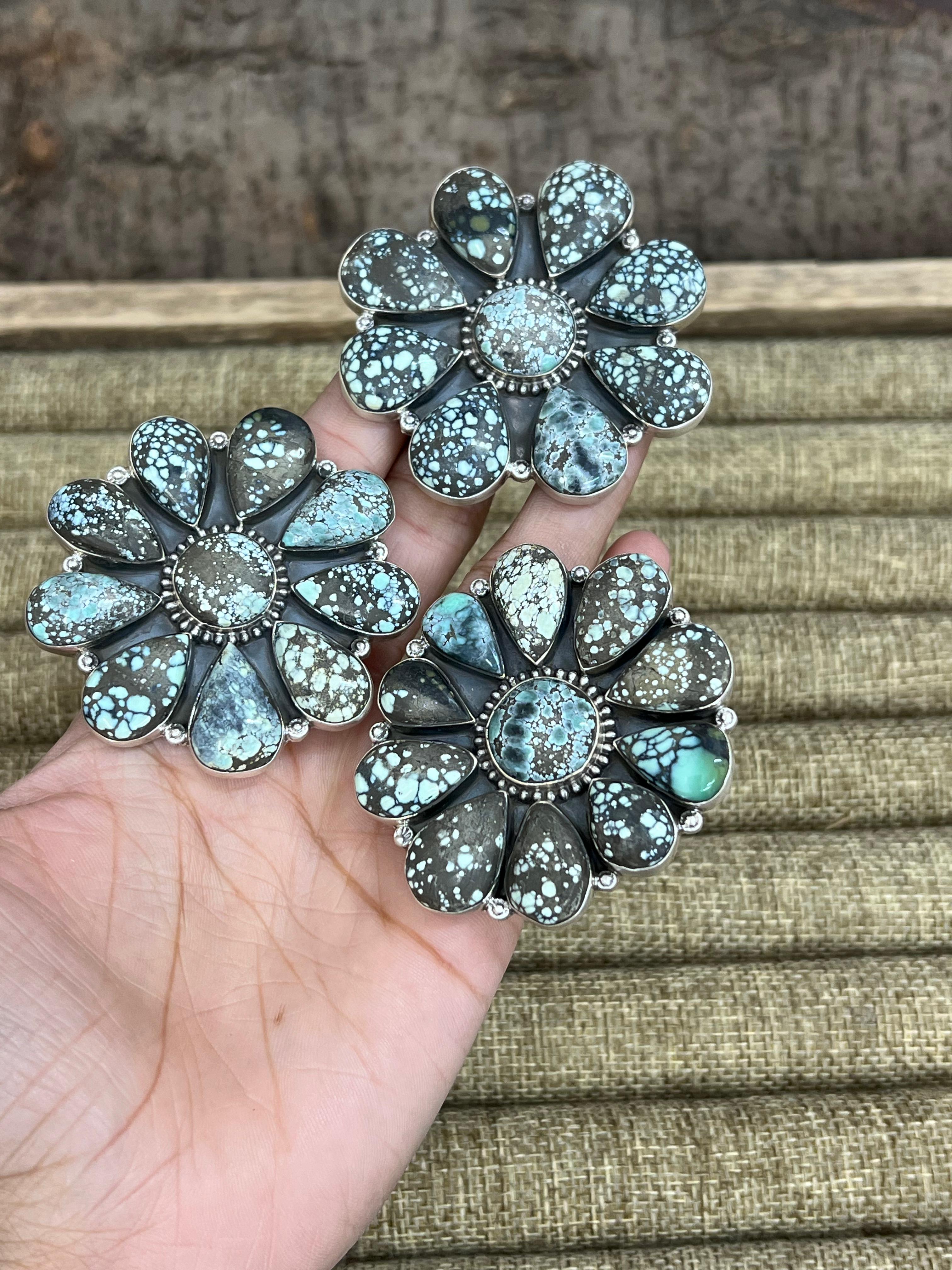 Handmade Sterling Silver Starfox Variscite Adjustable Ring Signed Nizhoni